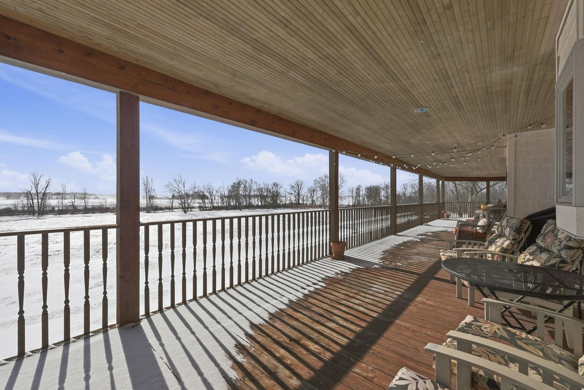 View of snow covered deck