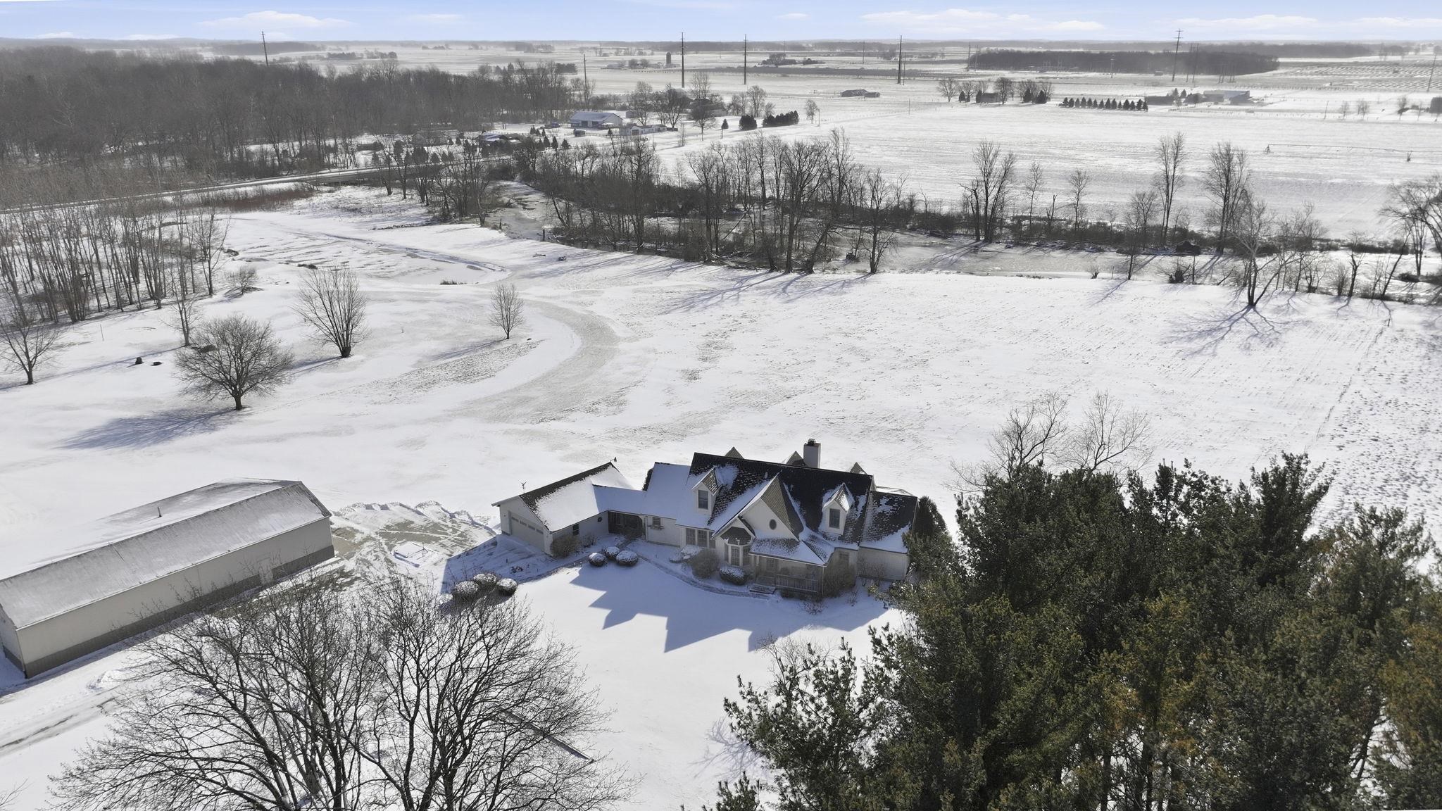View of snowy aerial view