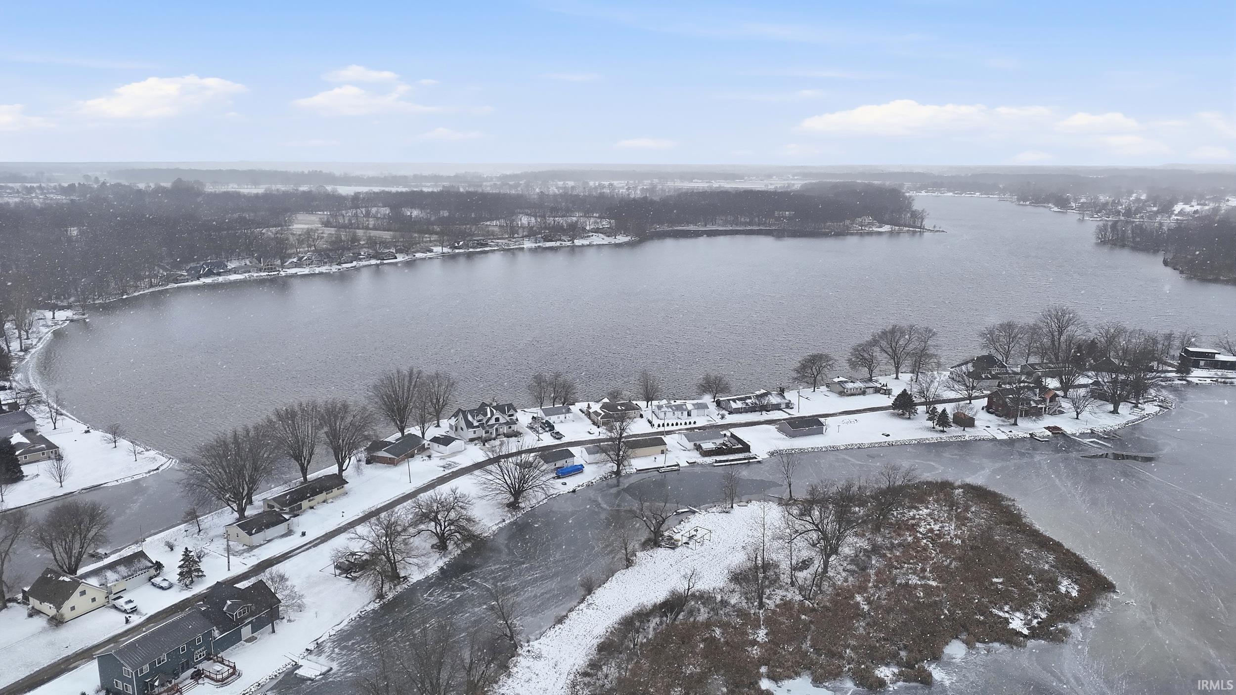 Bird's eye view of a nearby body of water