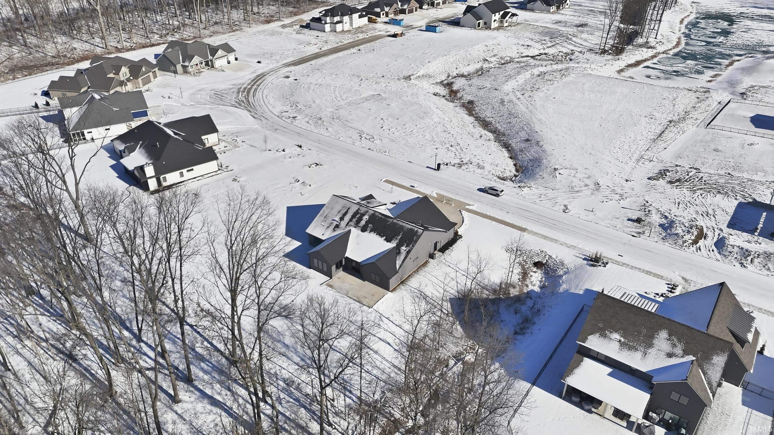 Aerial perspective of suburban area