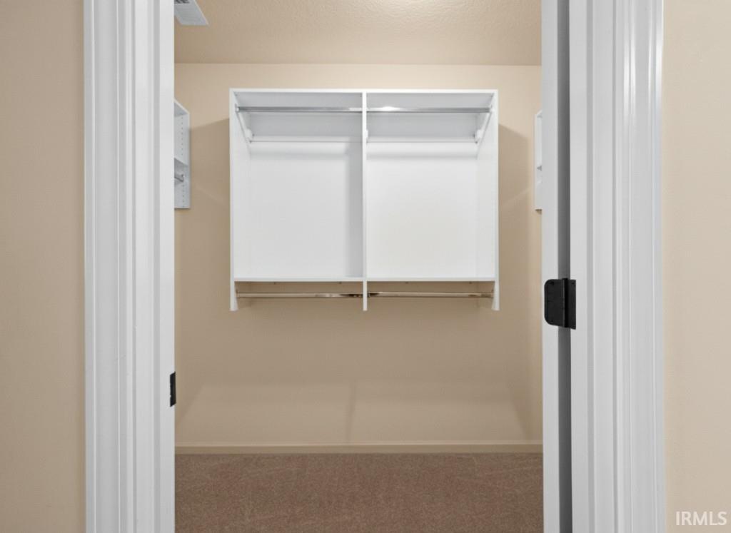 Walk in closet featuring carpet