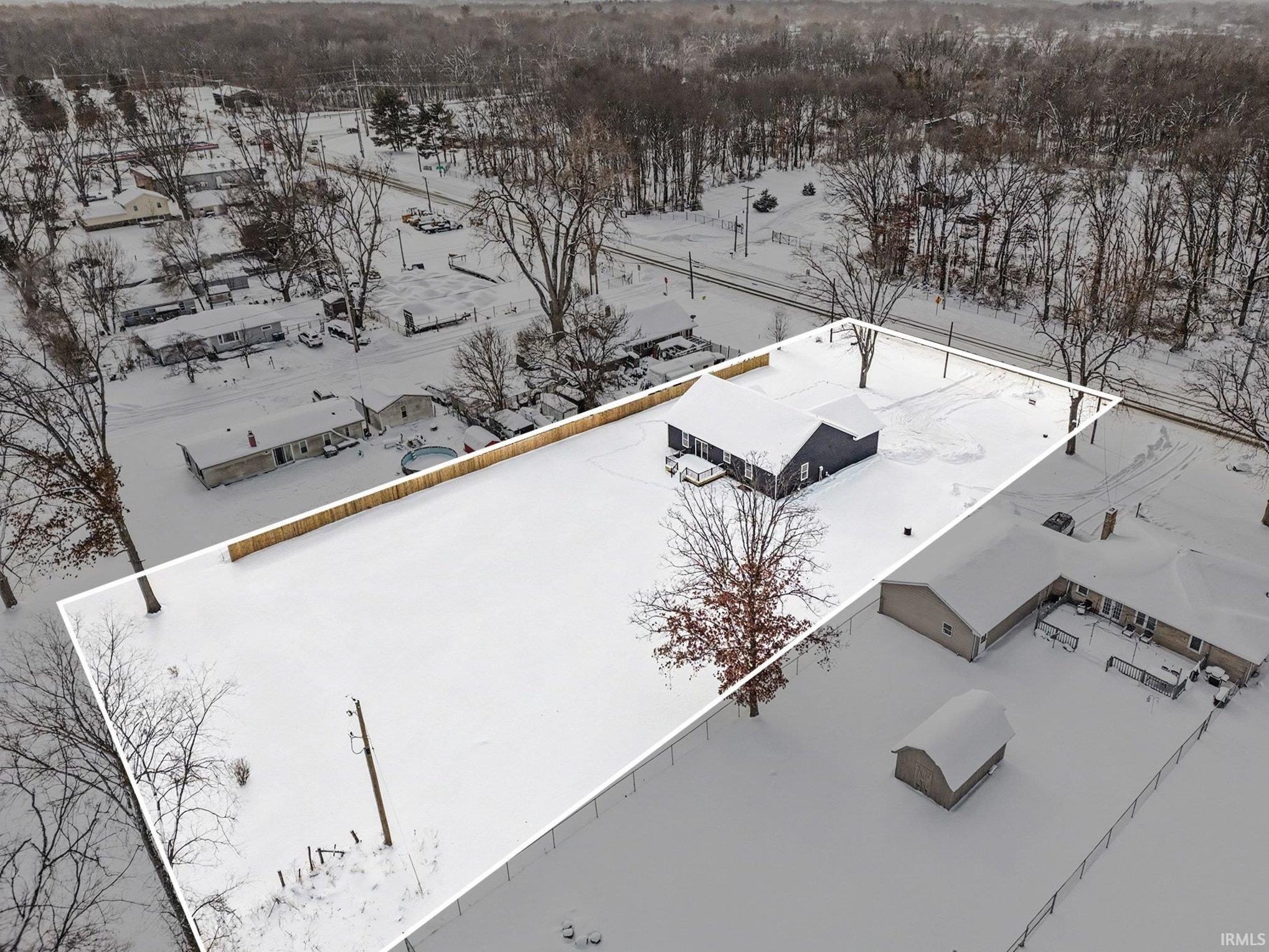 View of snowy aerial view