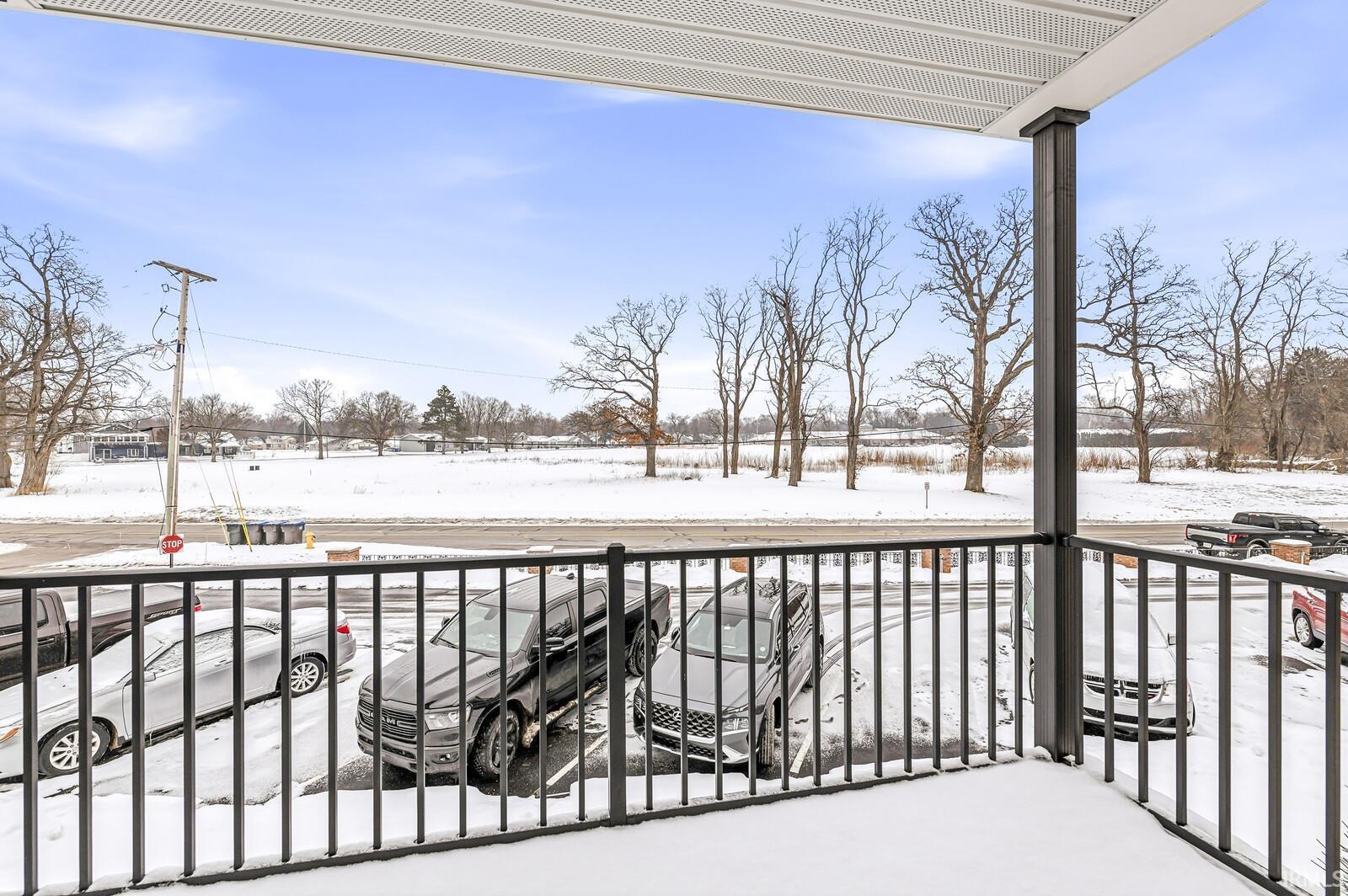 View of snow covered deck