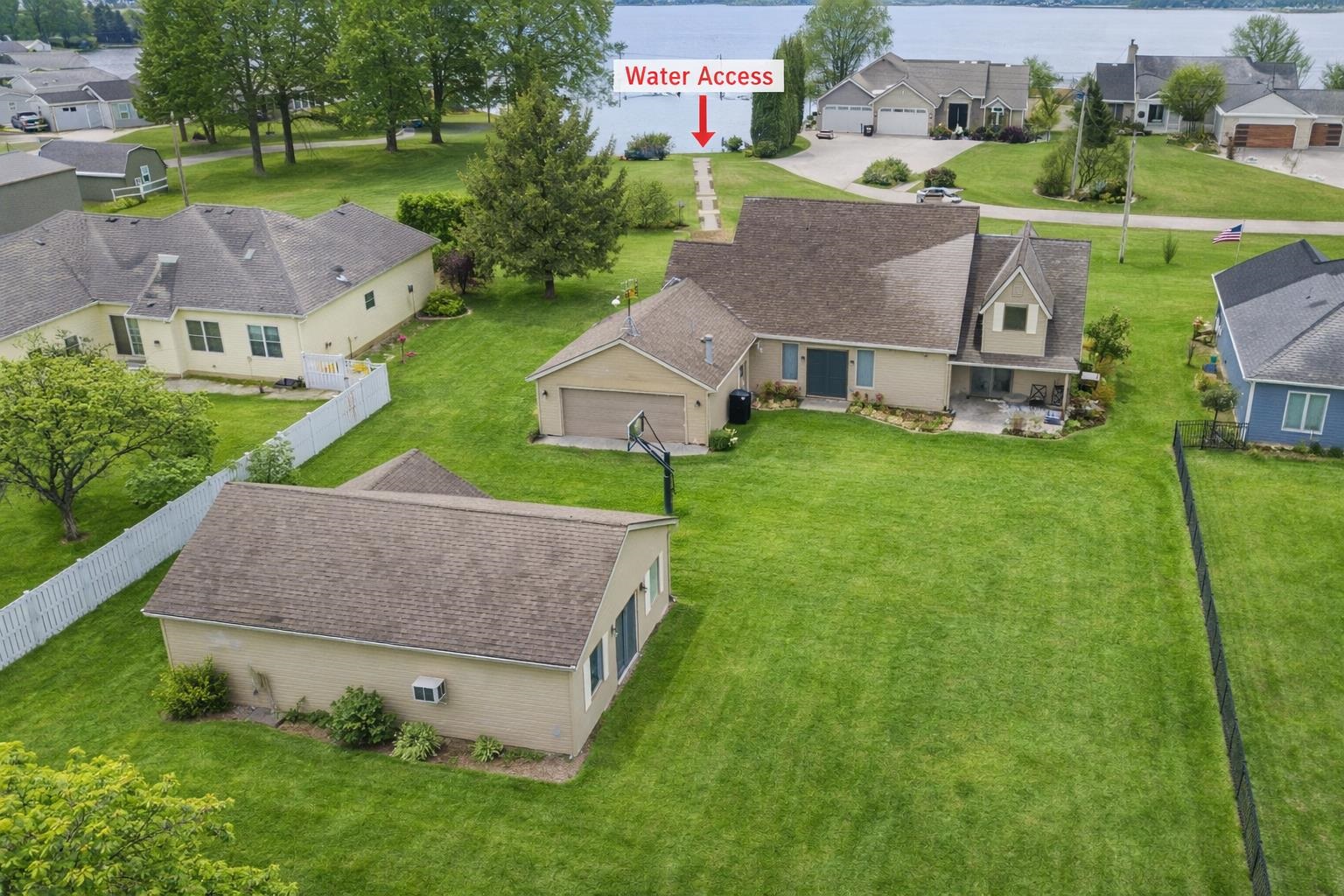 Aerial view of residential area