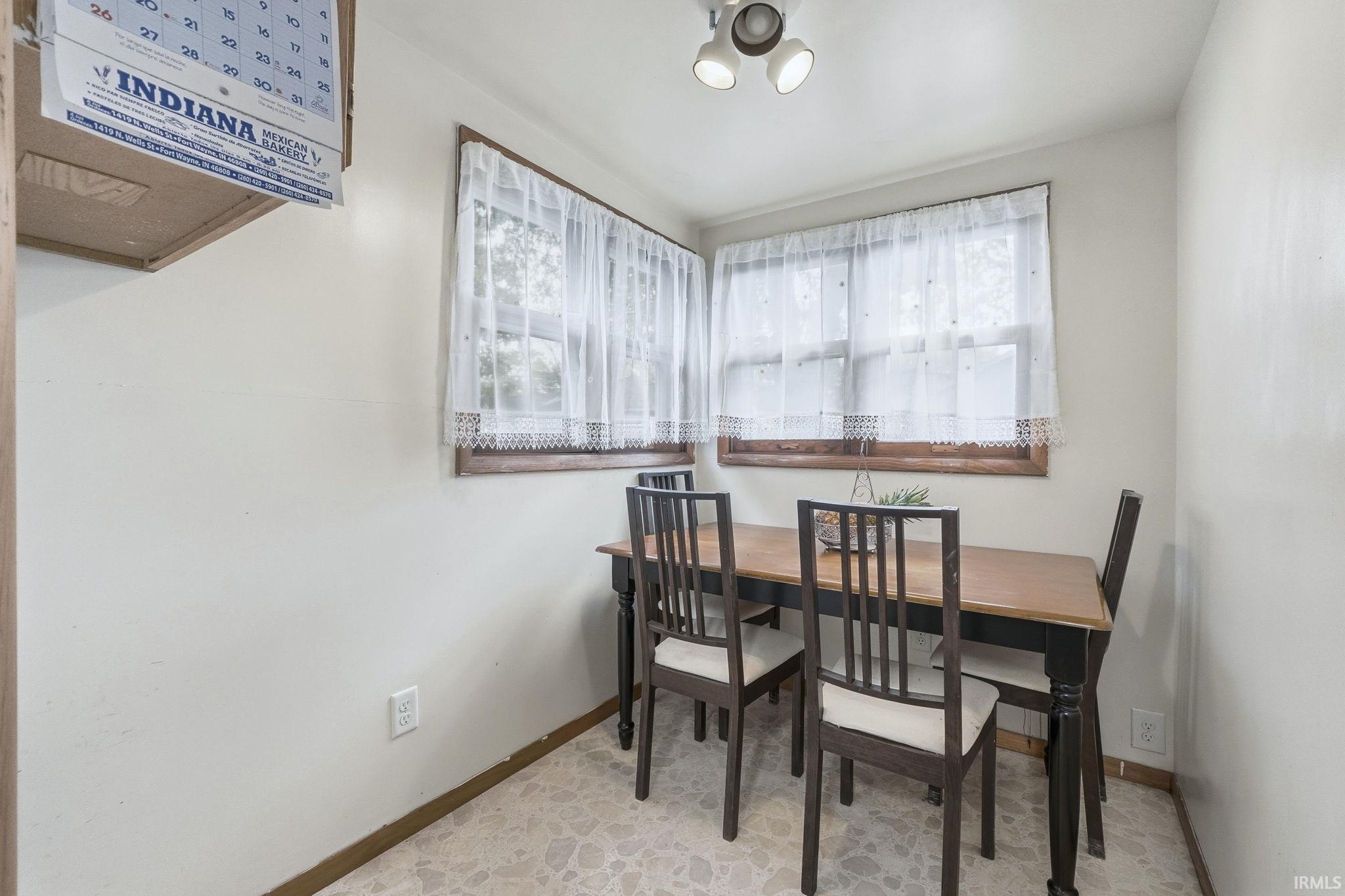 Dining area with baseboards