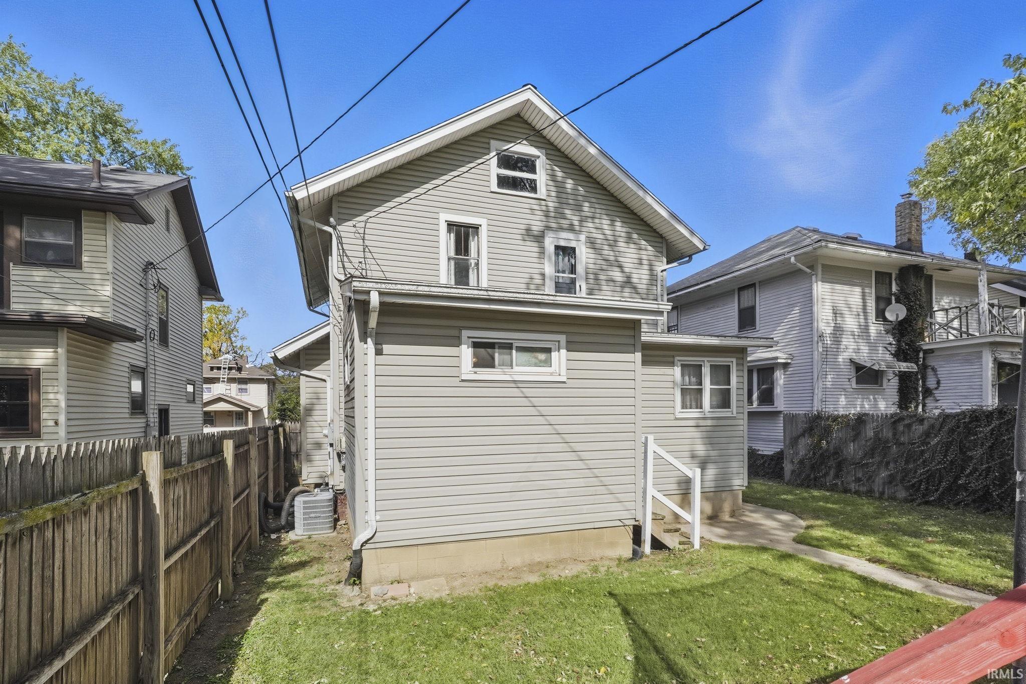 Back of house with a fenced backyard