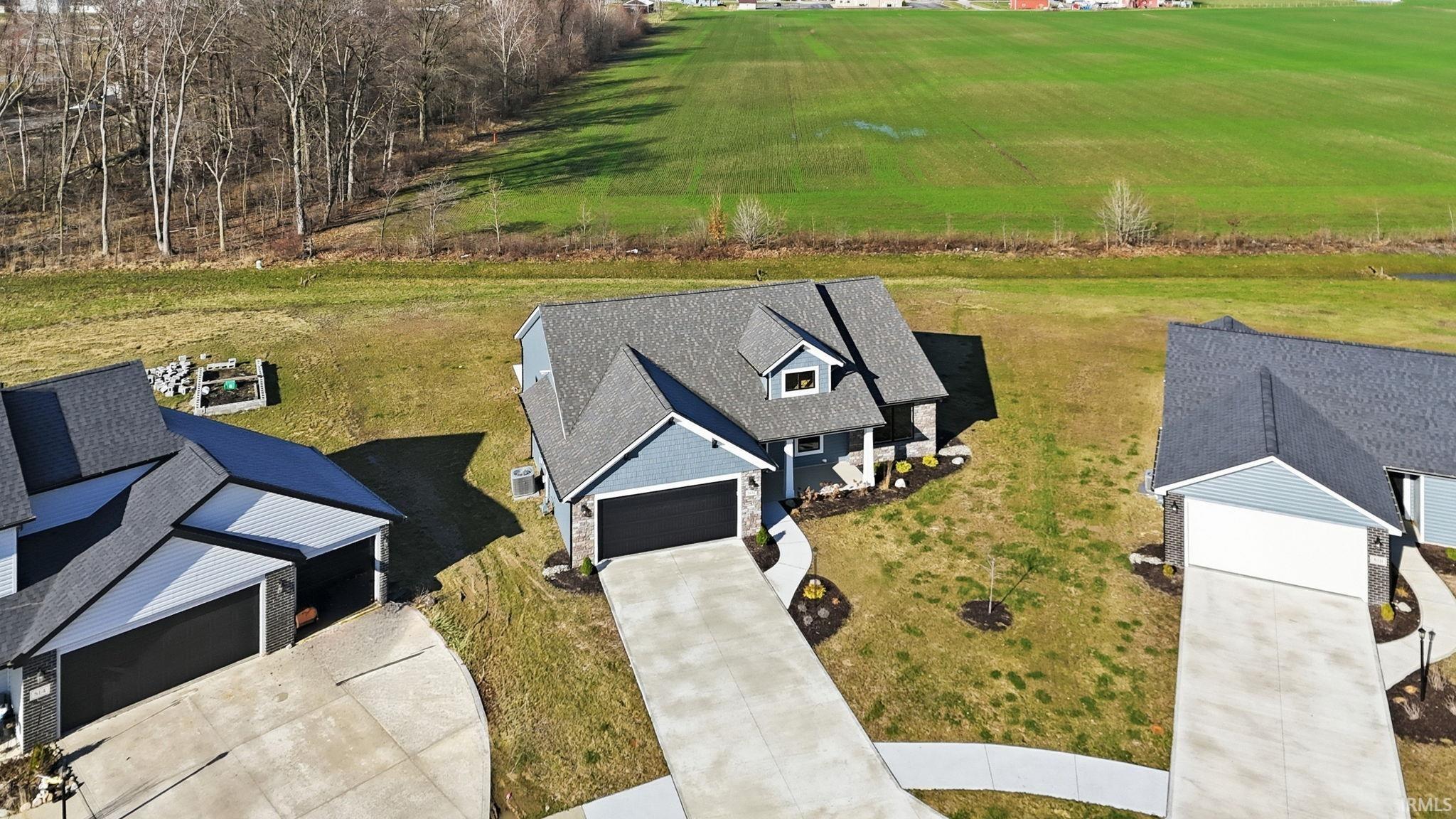 Aerial view of sparsely populated area