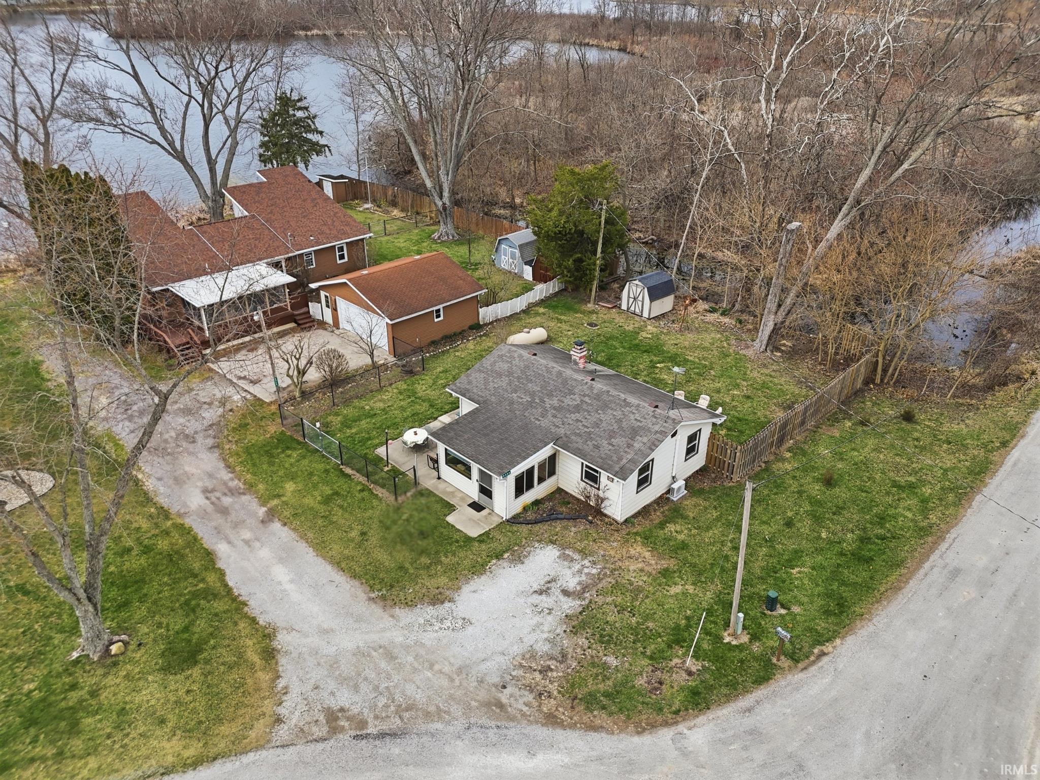 Aerial view of a large body of water