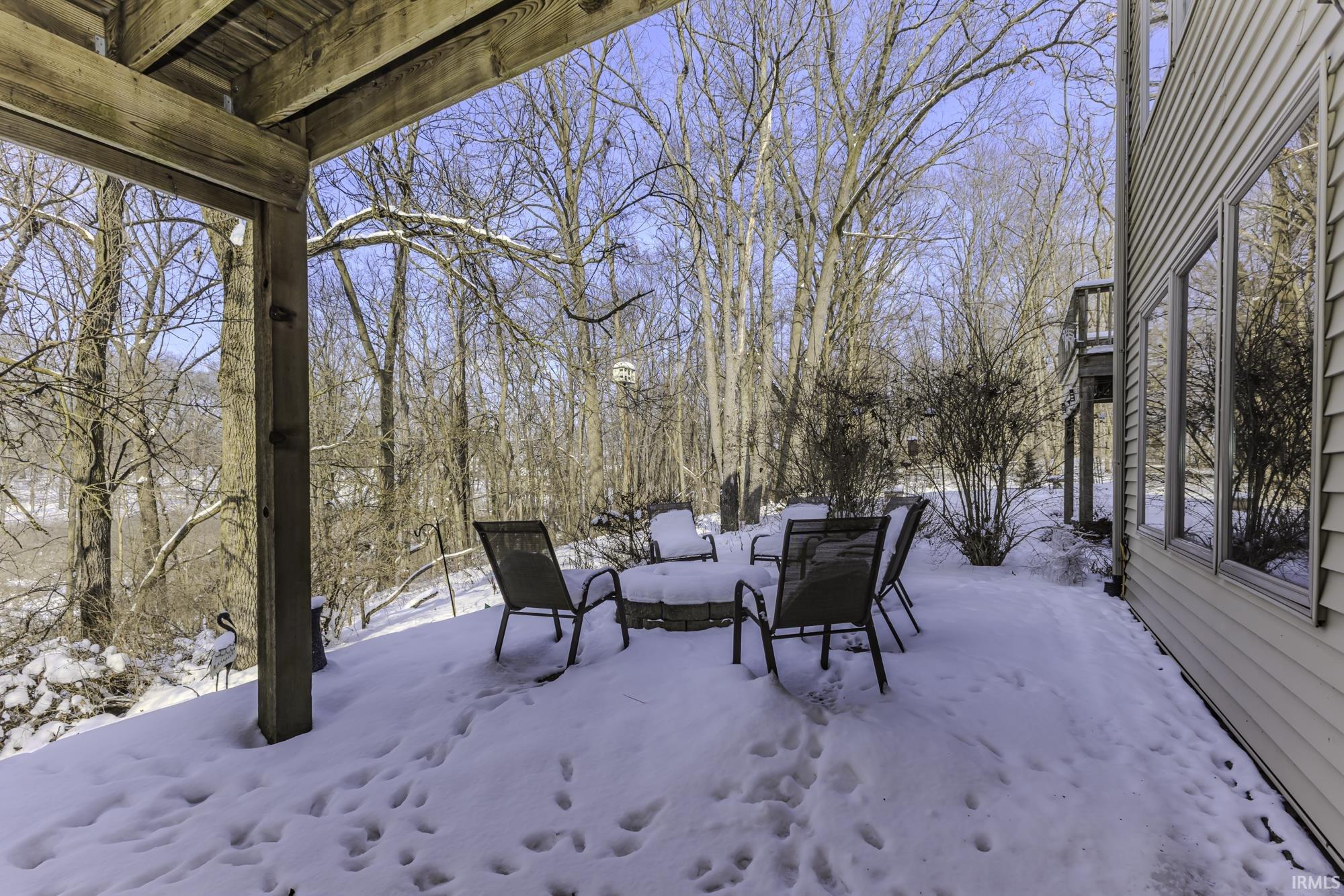 View of snow covered patio