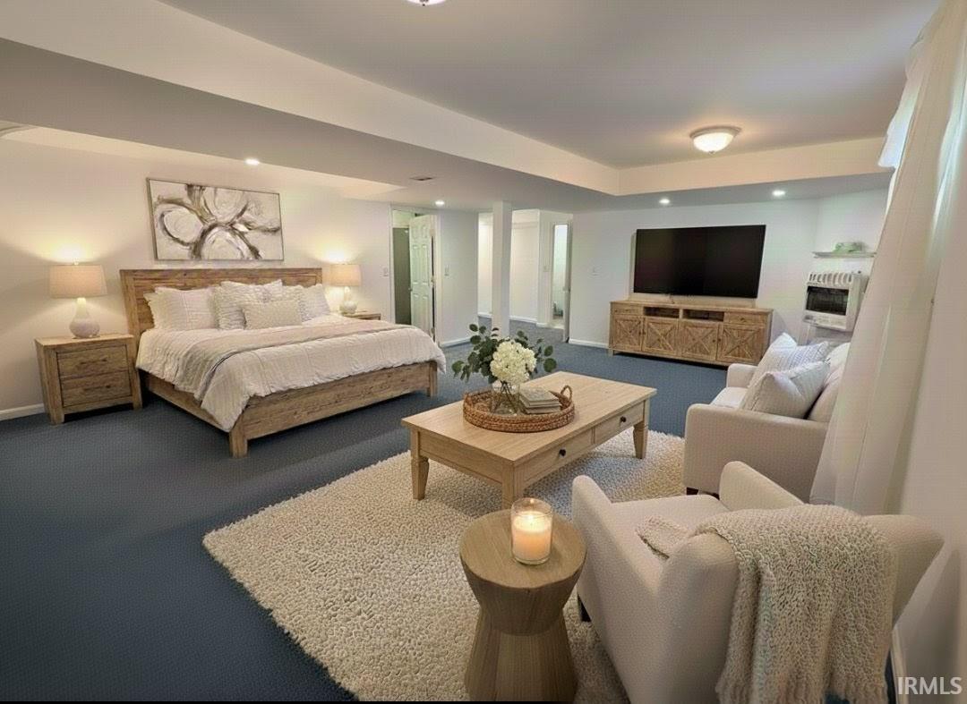 Basement Bedroom 4 entertainment area virtually staged