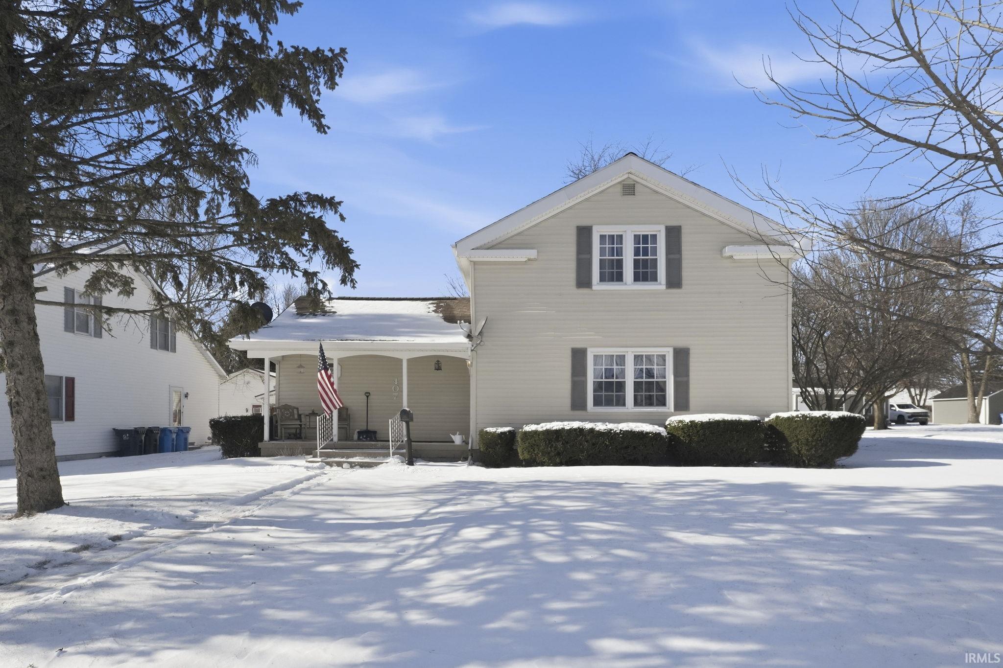 View of front of home with a porch