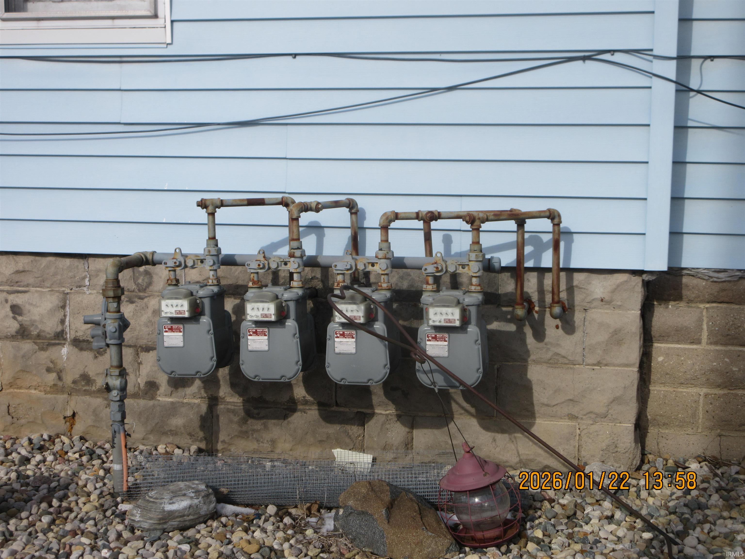Exterior view of gas meter