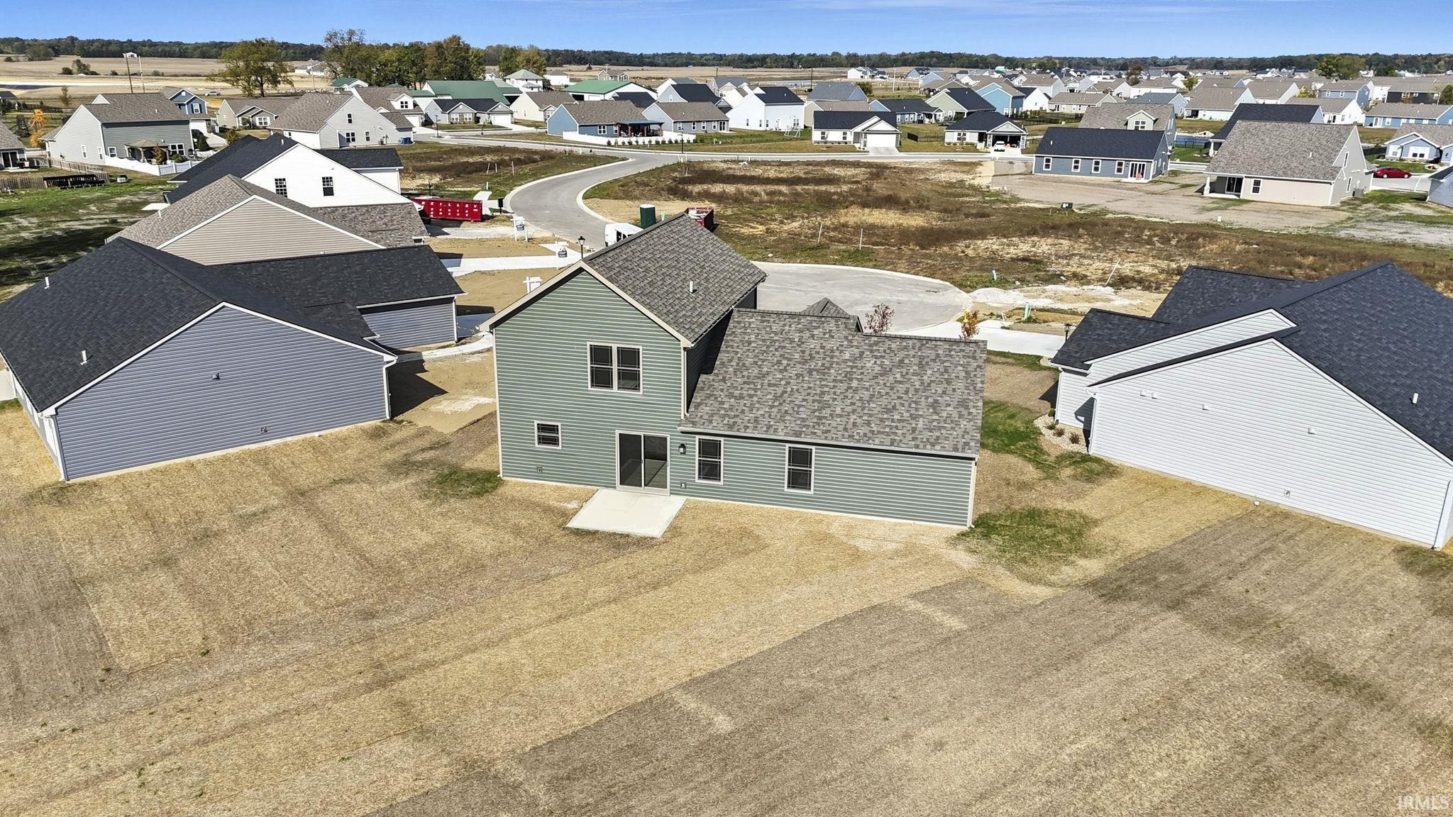 Aerial perspective of suburban area