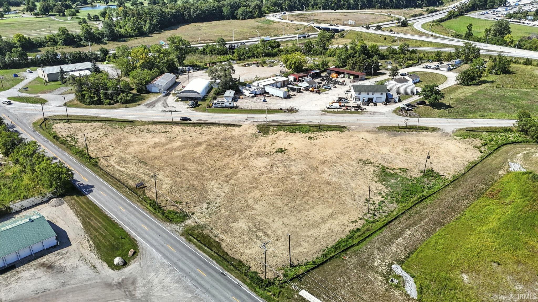Aerial view of industrial structures