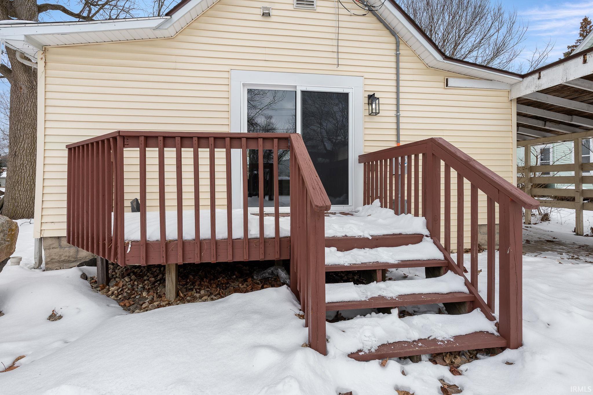 View of snow covered deck