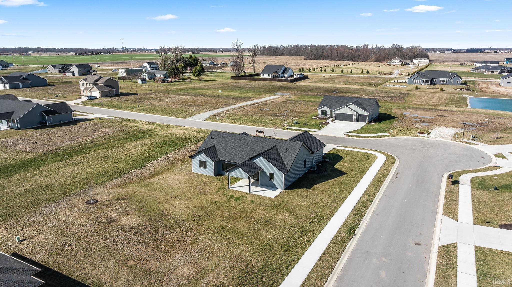Aerial view of residential area