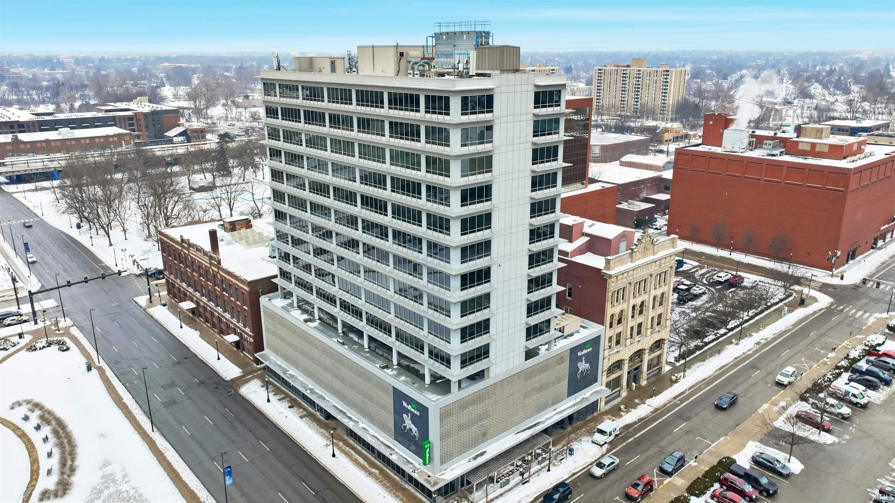 View of building exterior with a city view