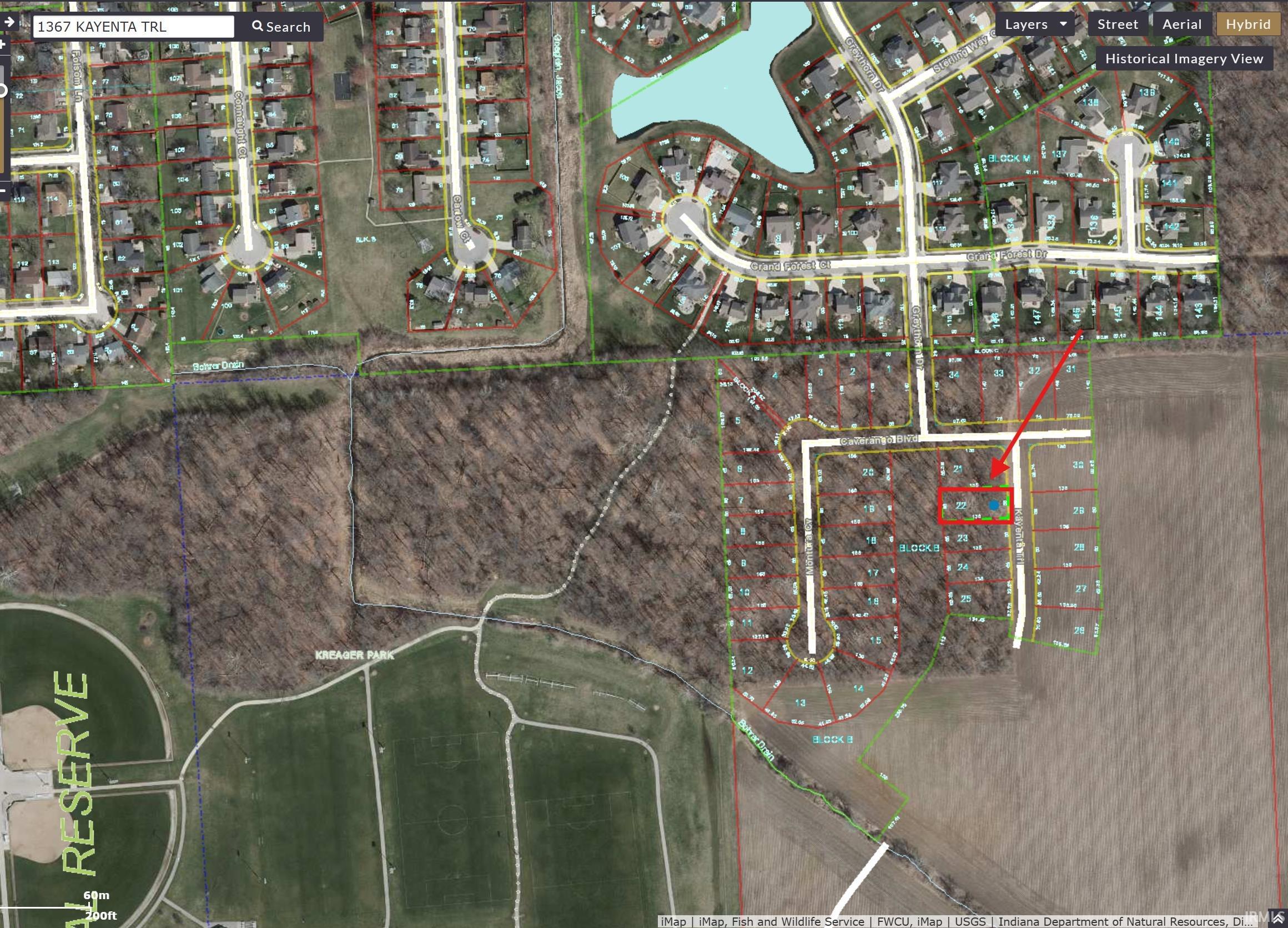 Aerial overview of property's location