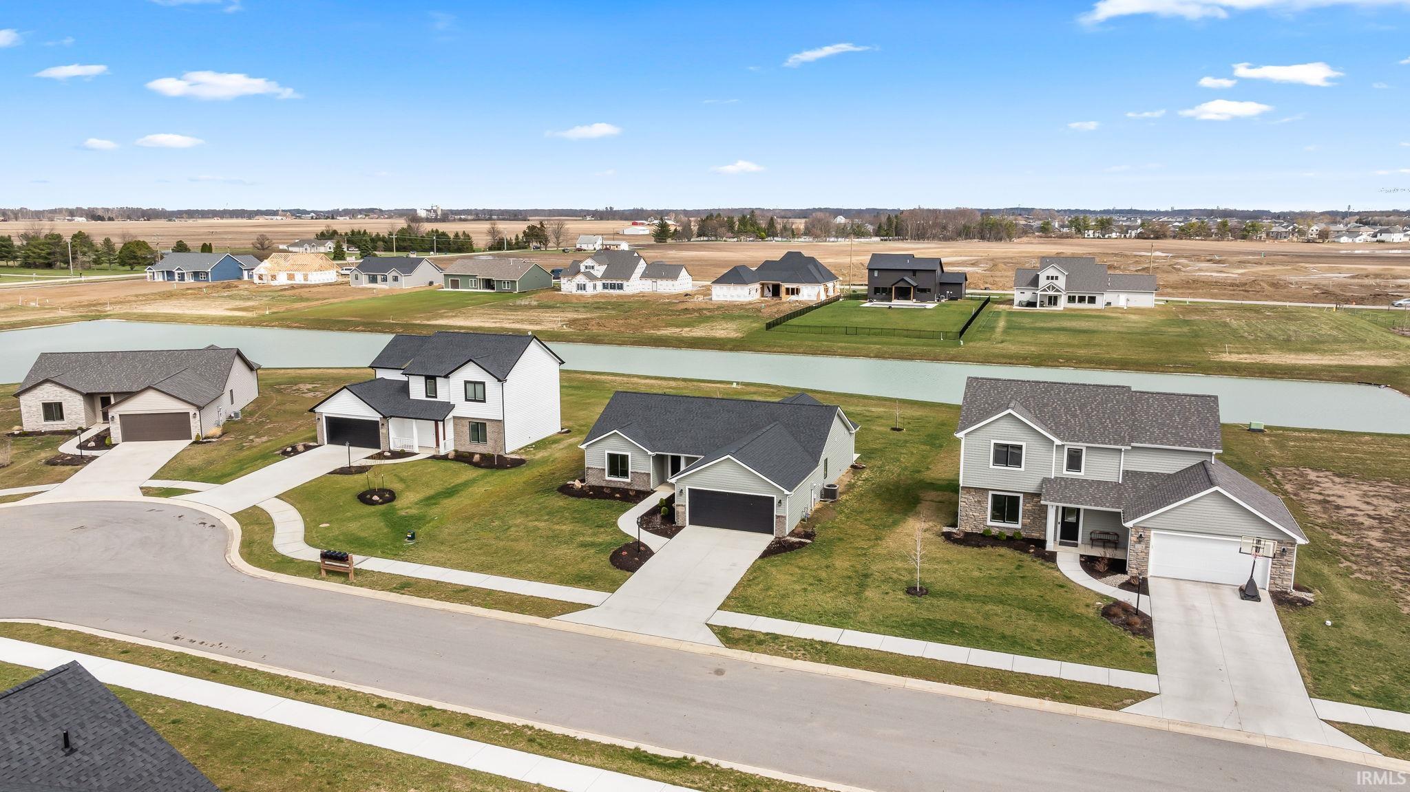 Aerial perspective of suburban area