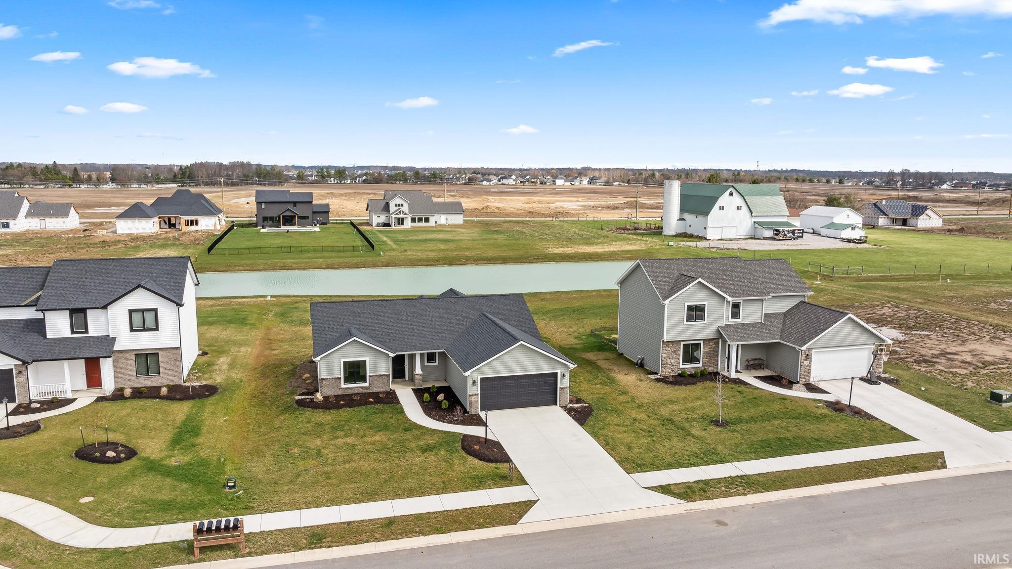 Aerial view of residential area
