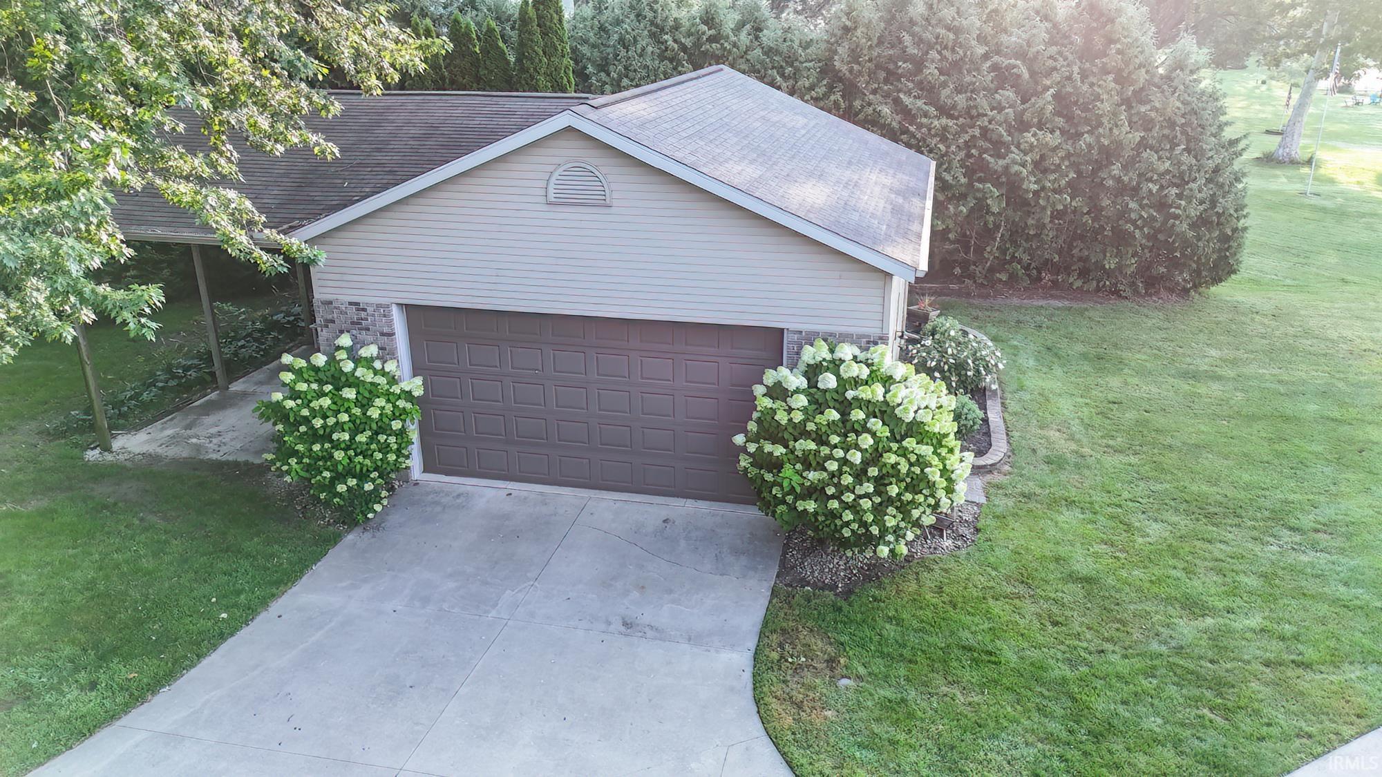 Garage with driveway