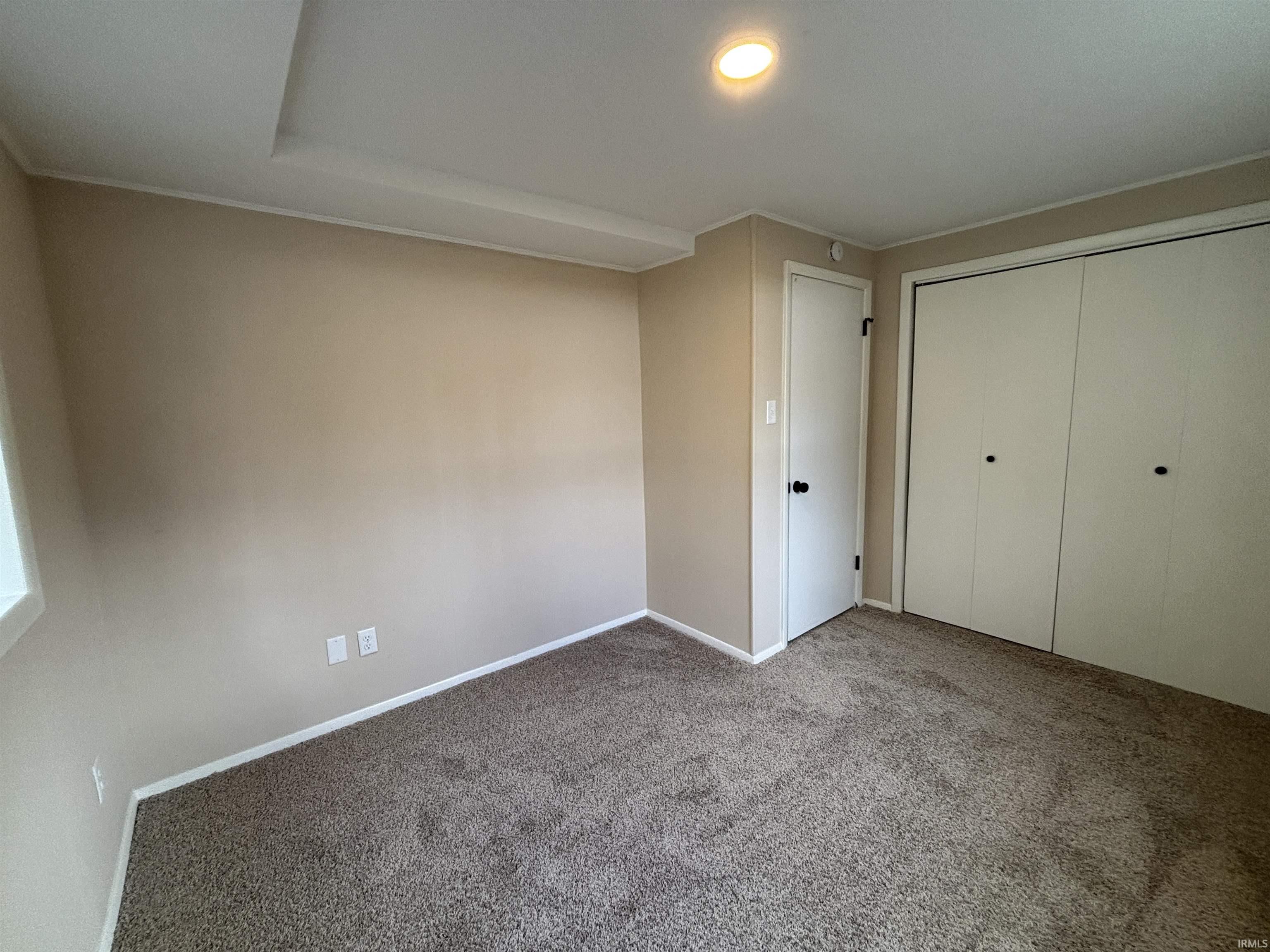Unfurnished bedroom featuring carpet and a closet