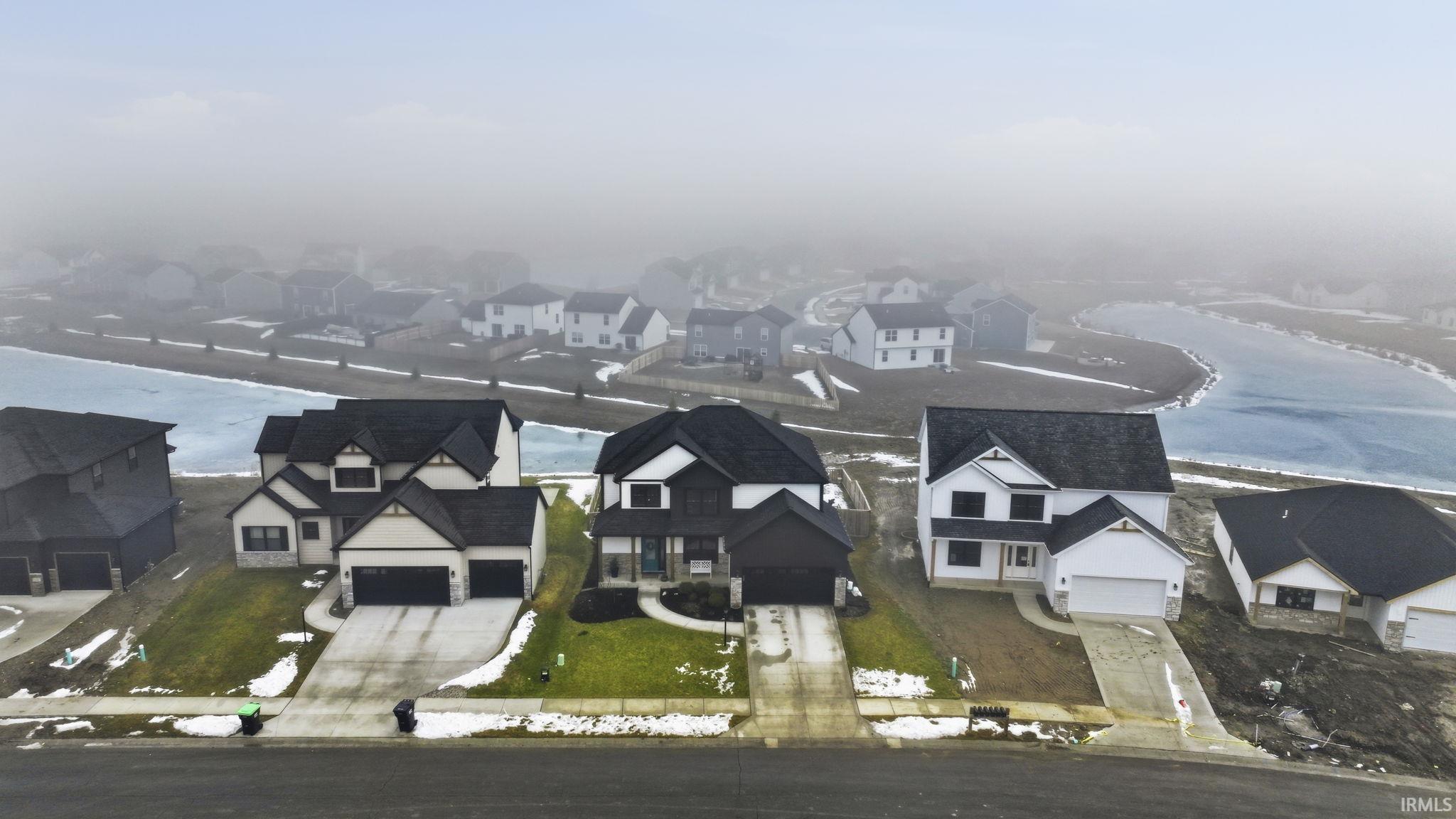 Aerial view of residential area