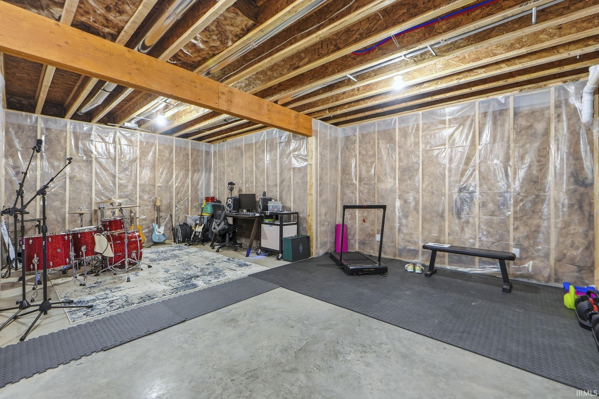 View of unfinished basement