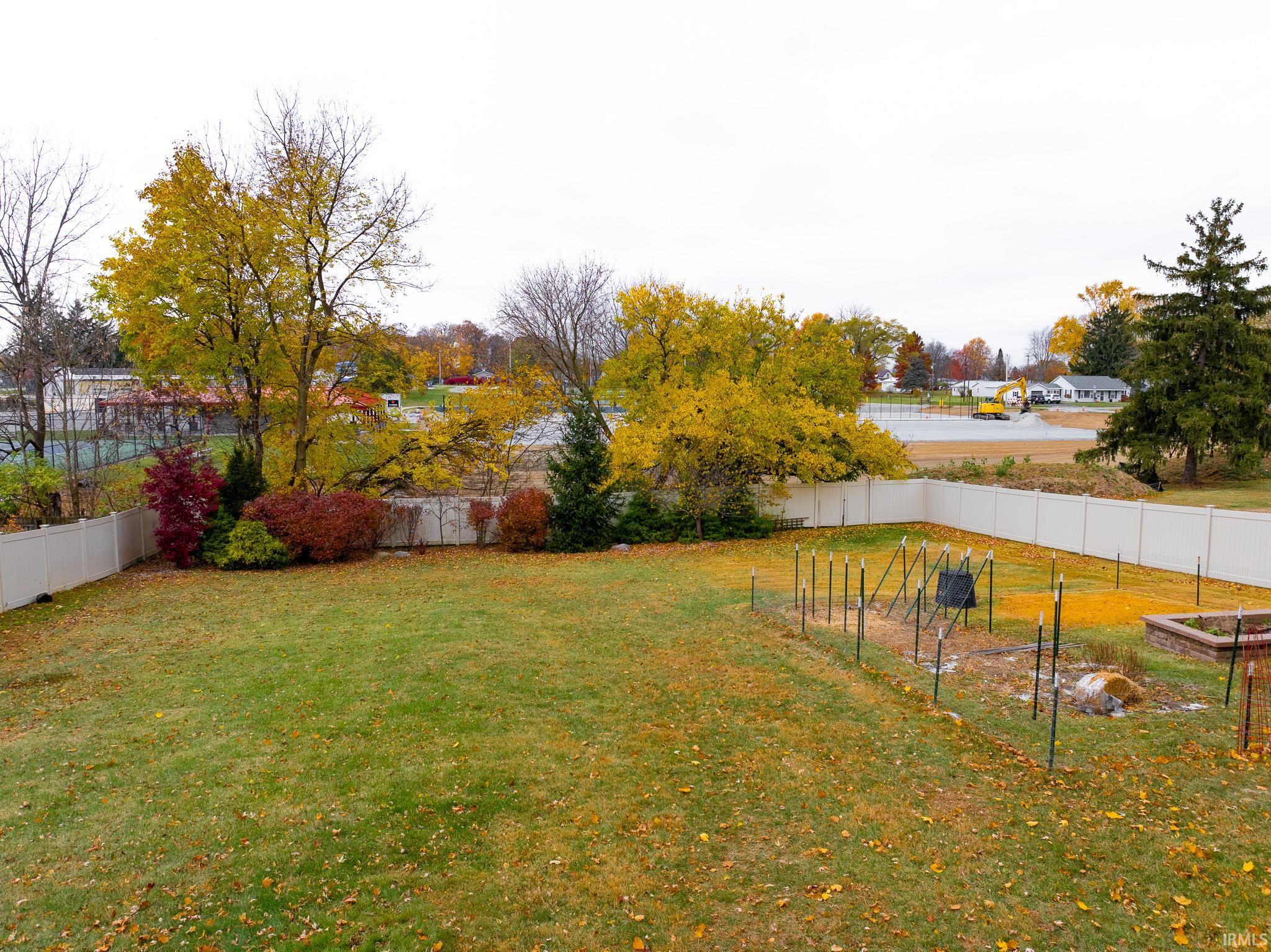 View of fenced backyard
