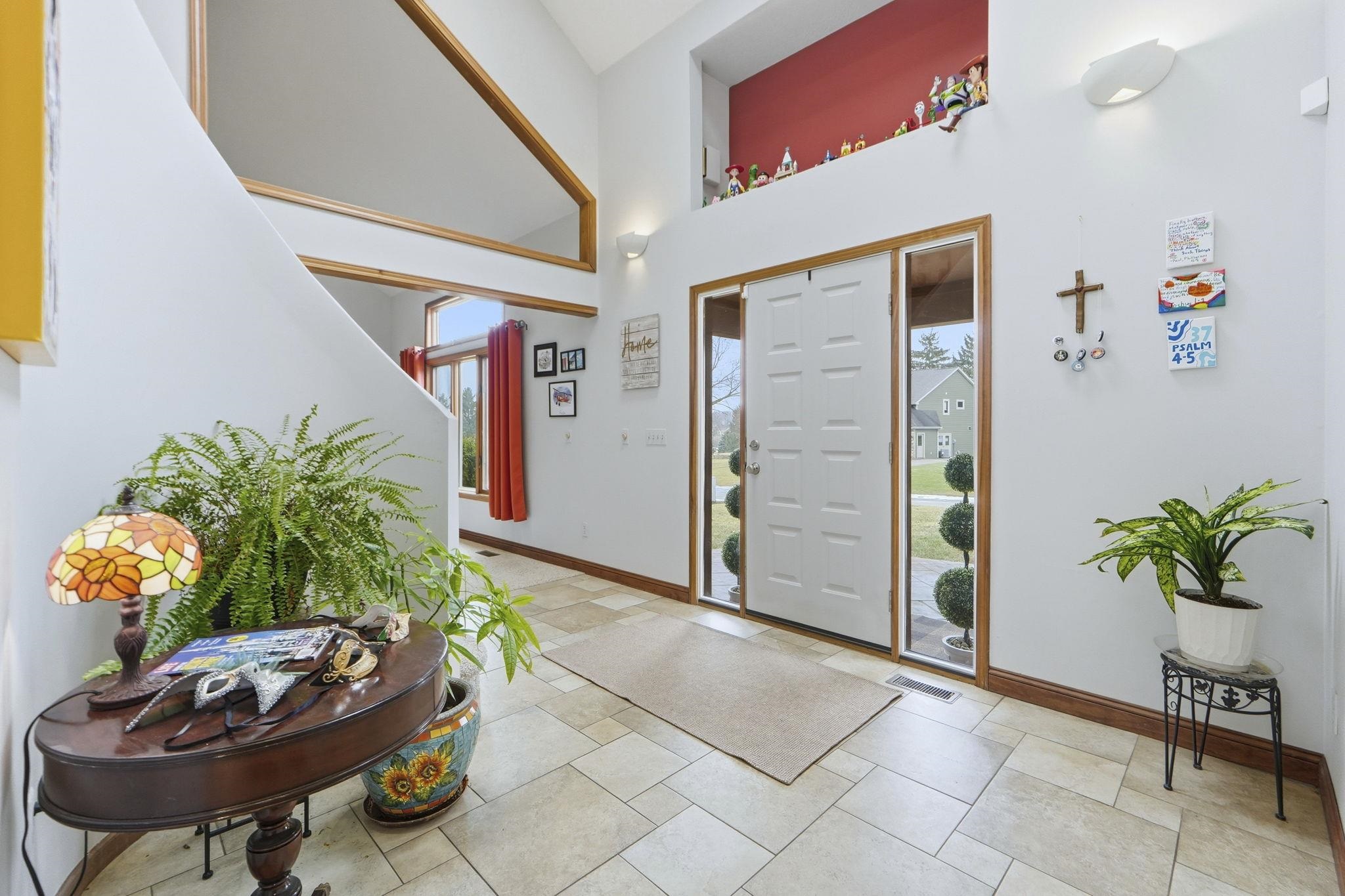 Grand two story entry foyer.