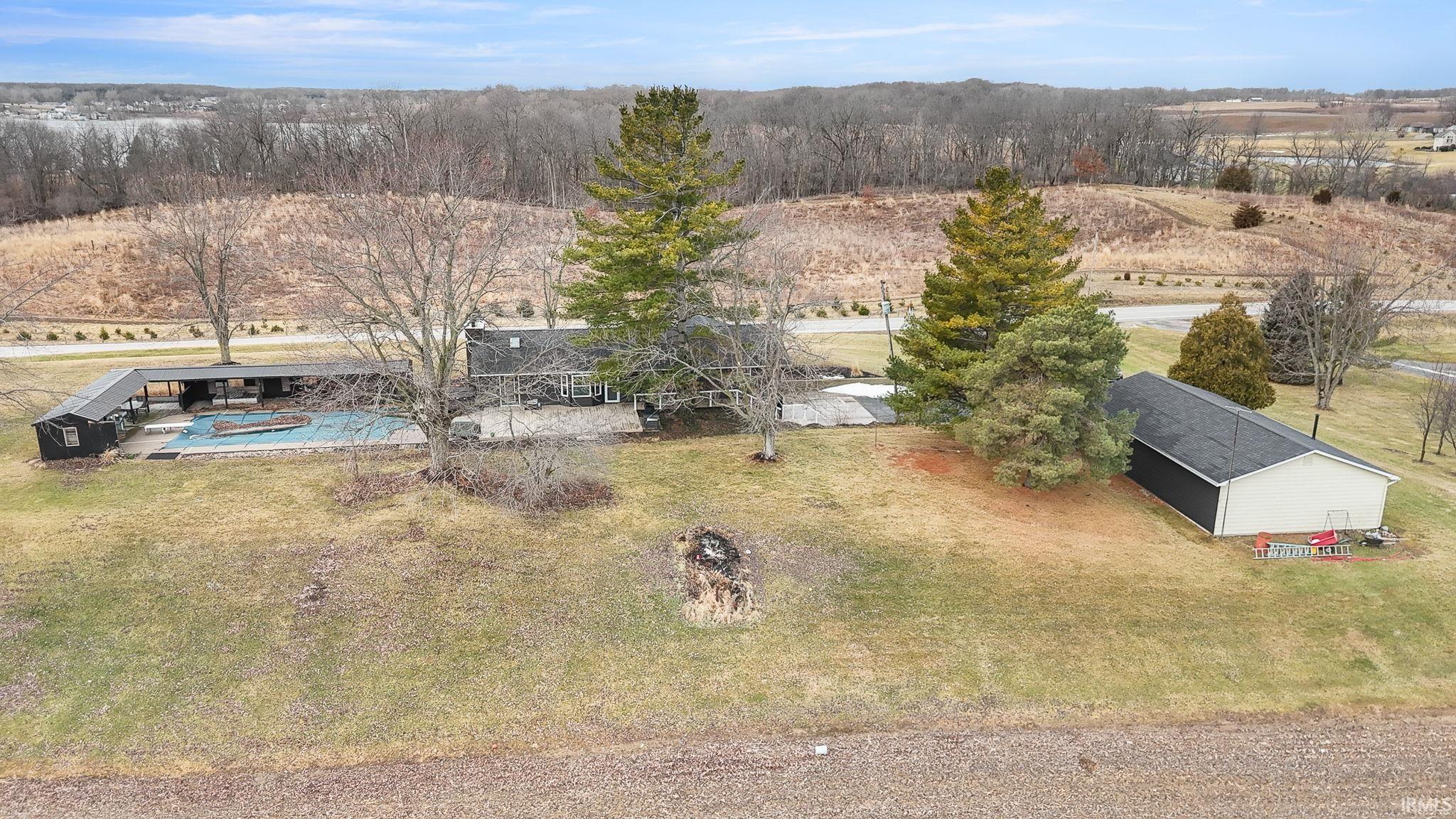 View of rural area with a pool