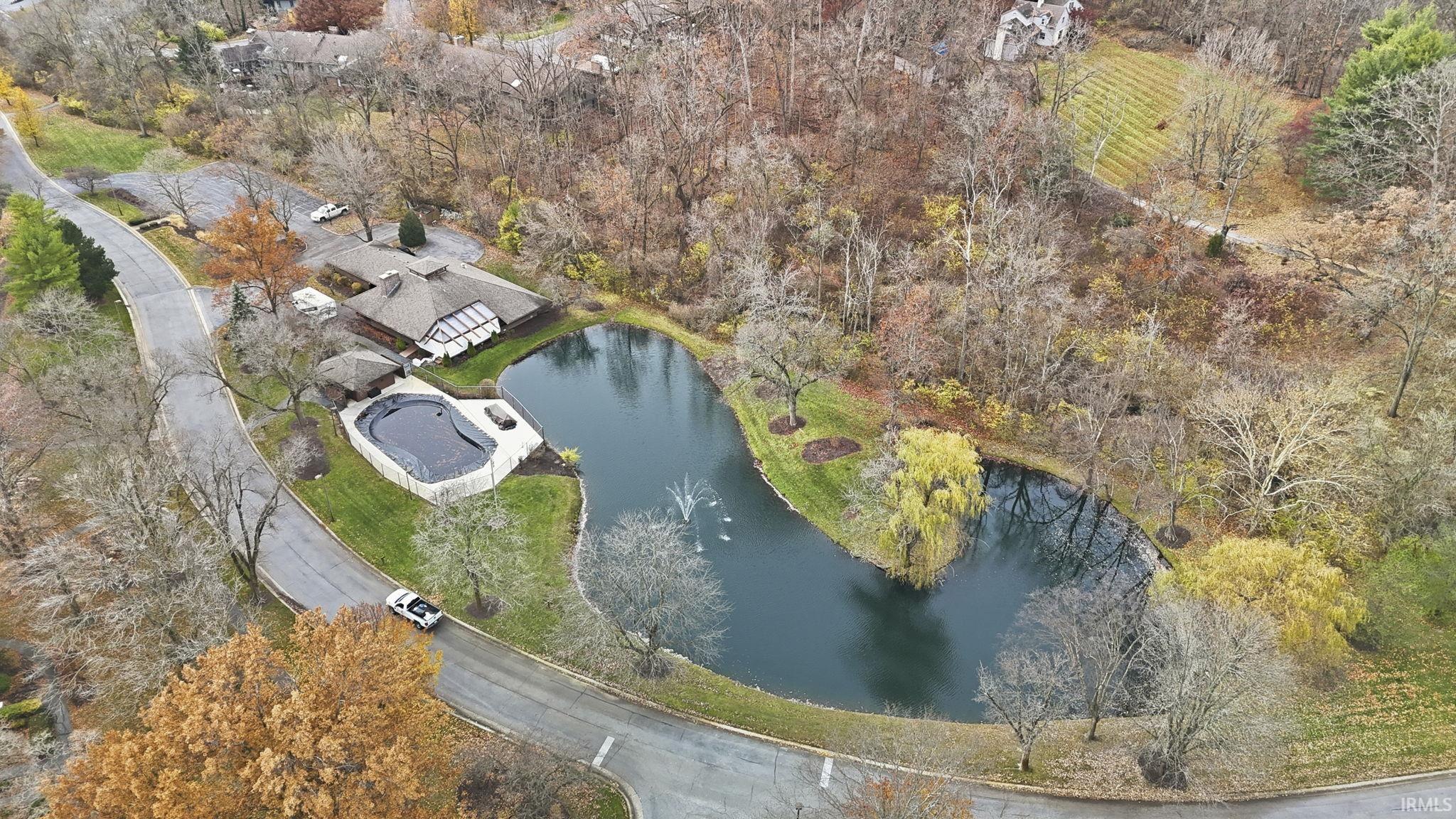 Drone / aerial view of a large body of water
