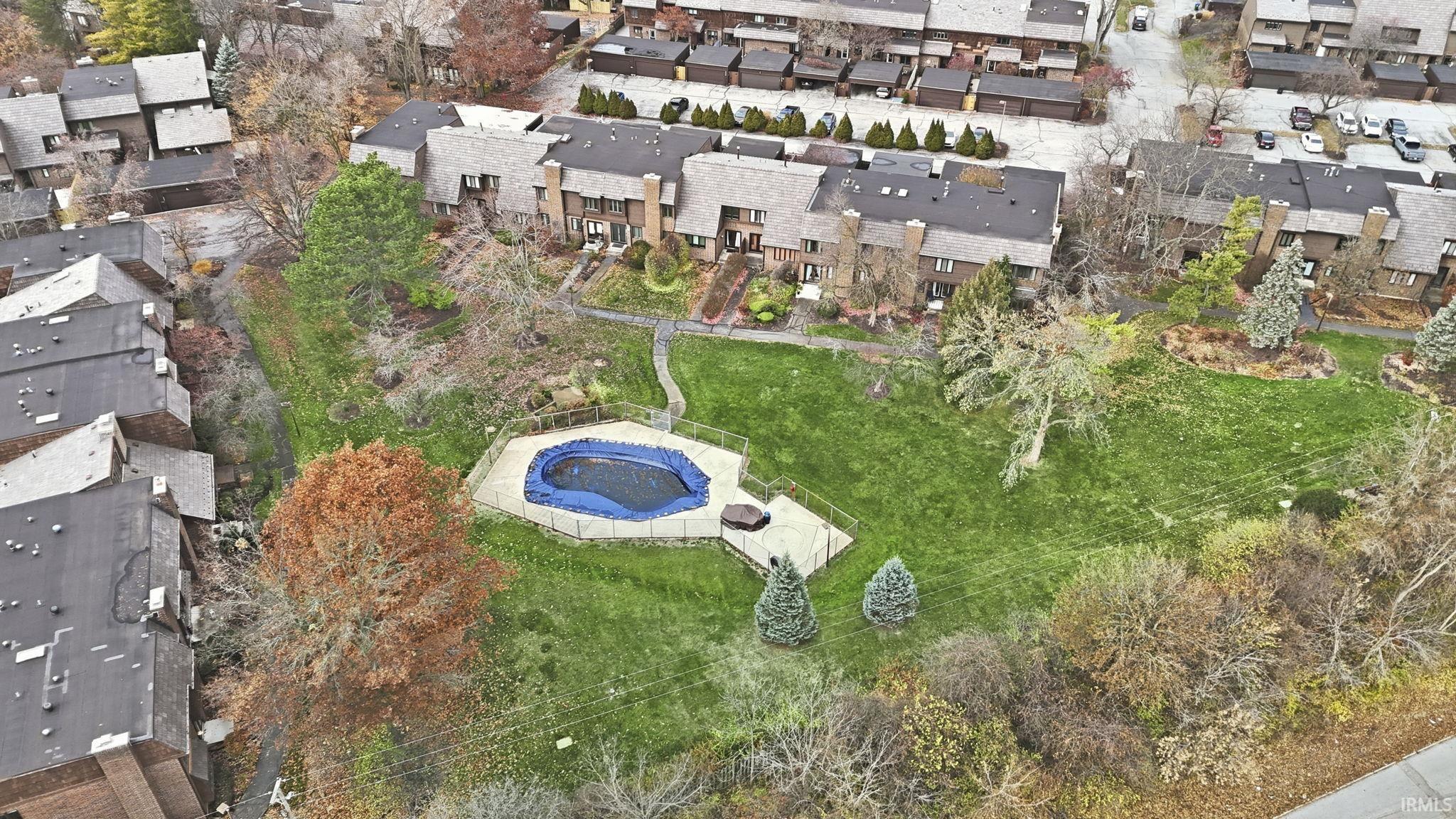 Aerial perspective of suburban area