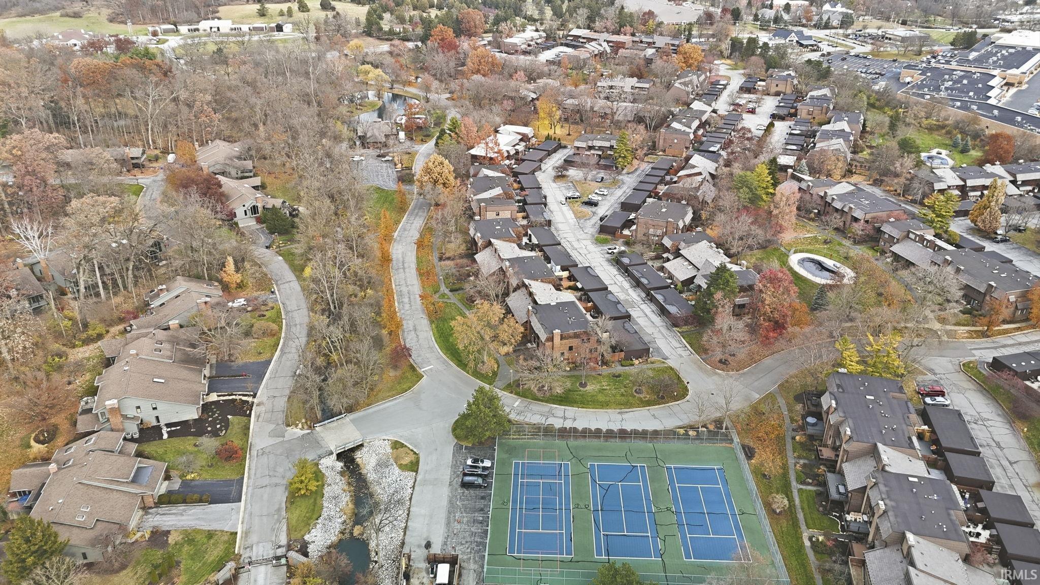 Aerial view of residential area
