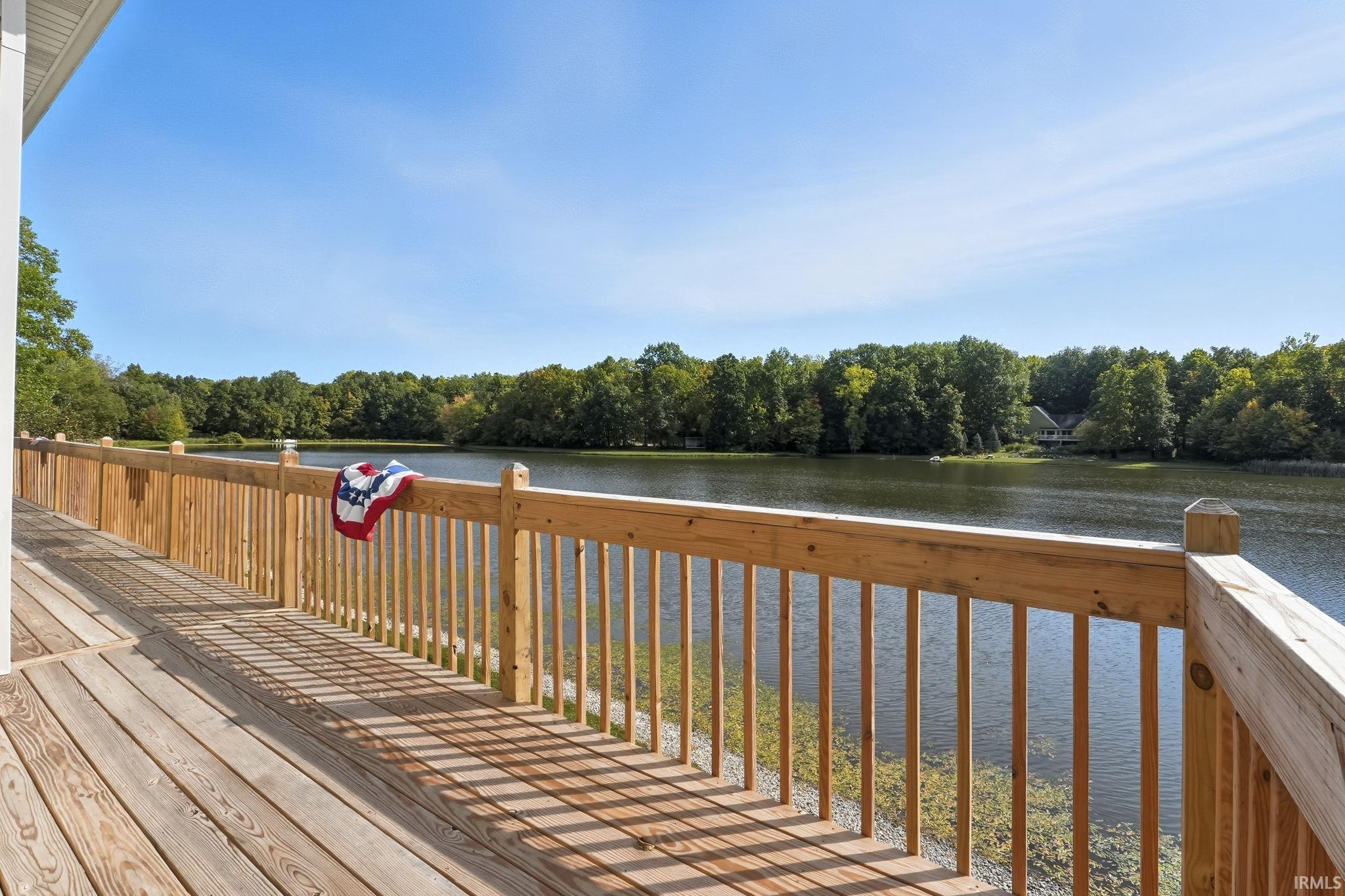 Deck featuring a water view