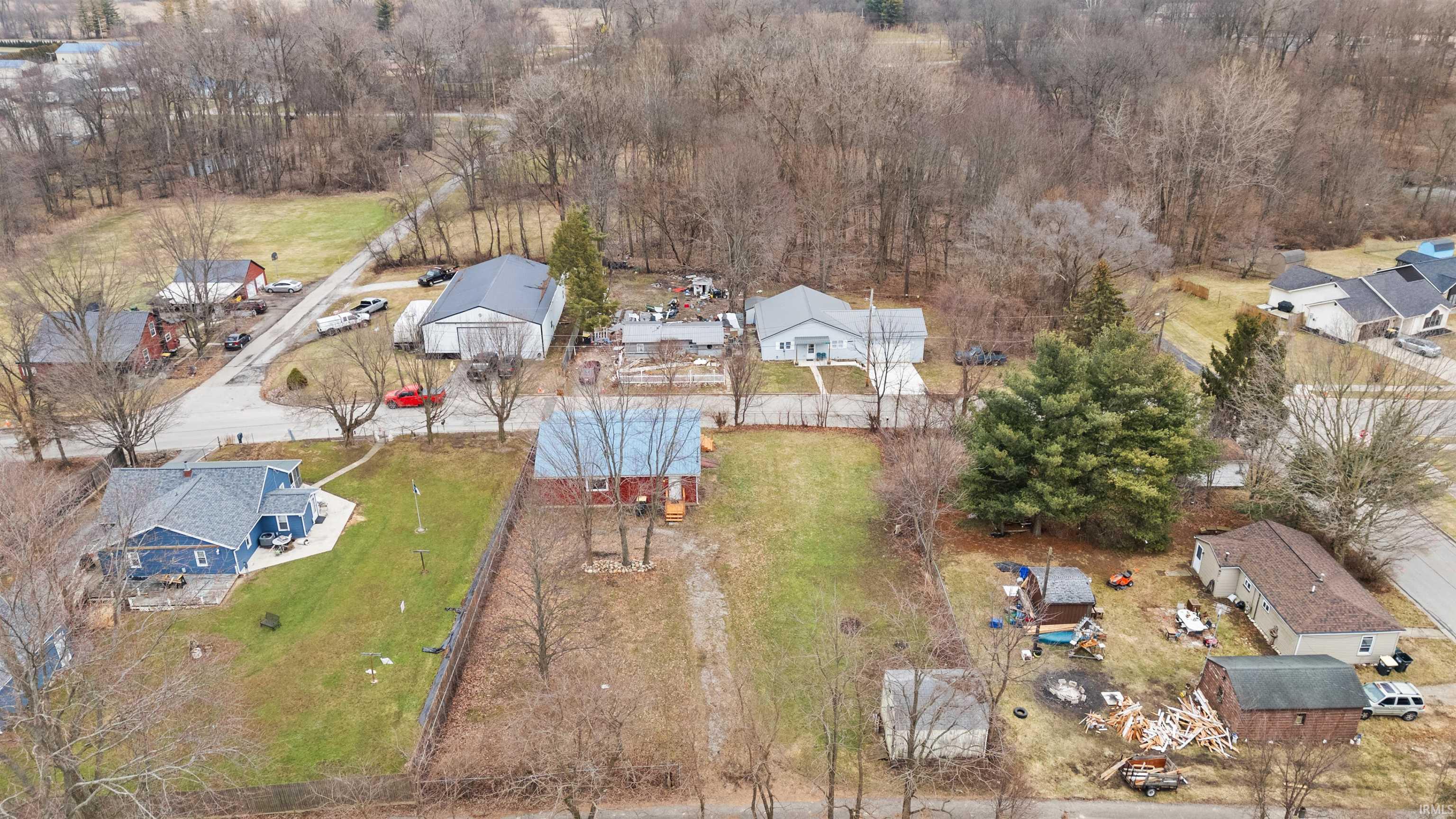 Aerial perspective of suburban area