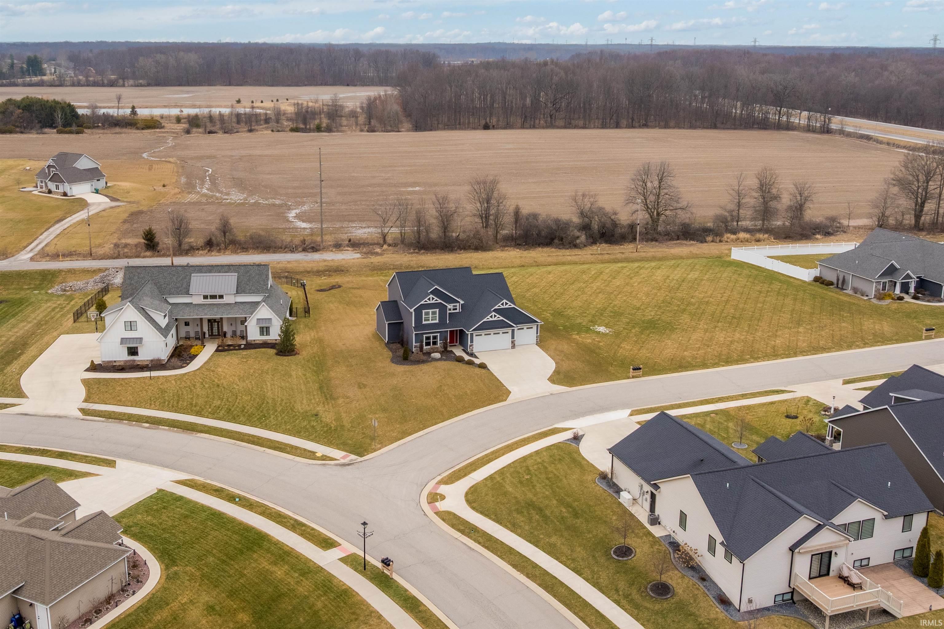 Overview of rural landscape with nearby suburban area