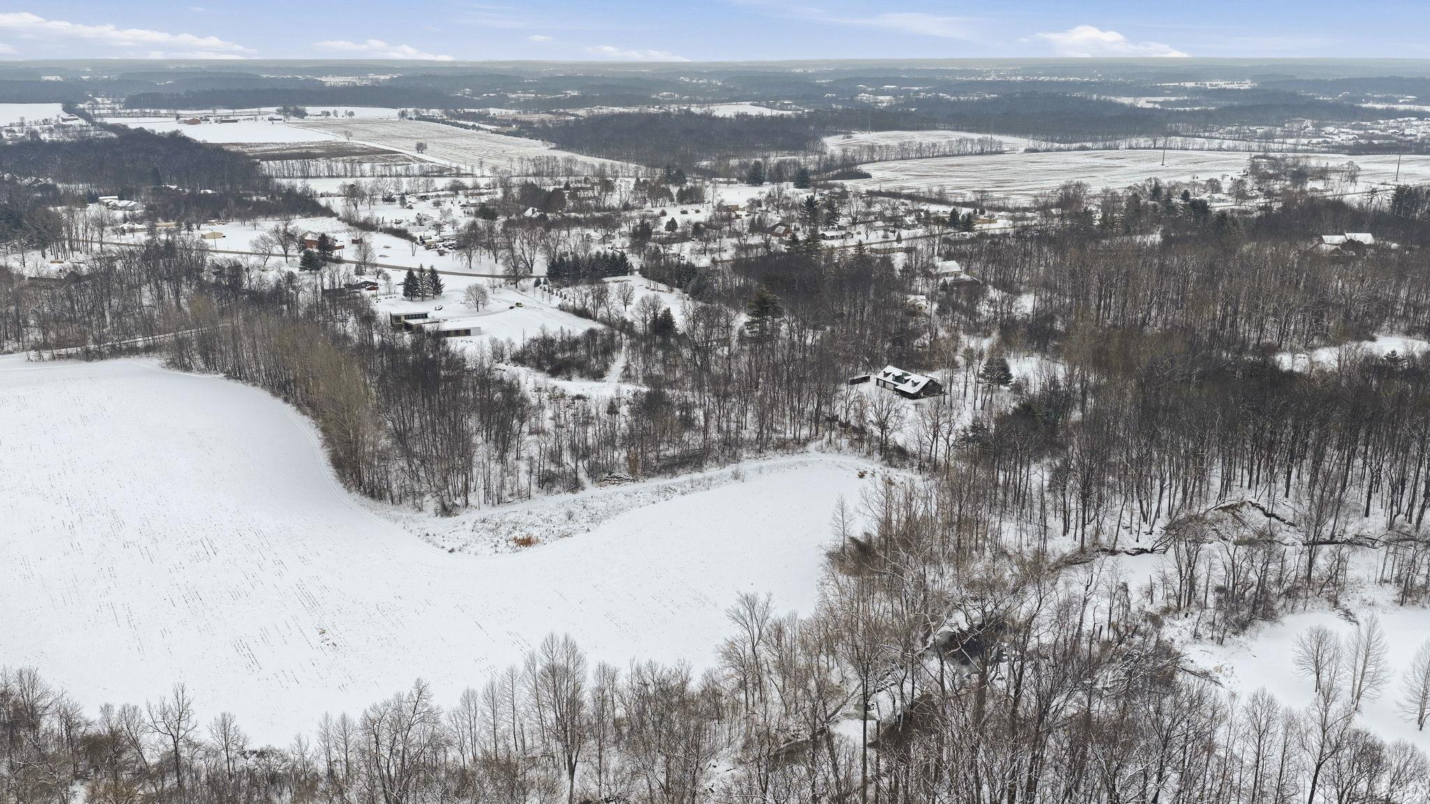 View of snowy aerial view