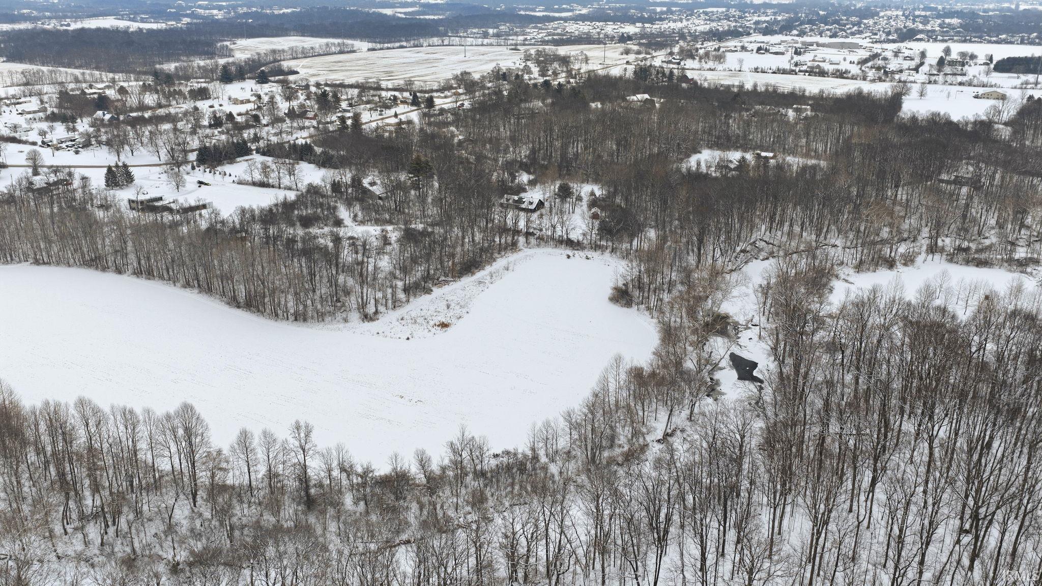 View of snowy aerial view