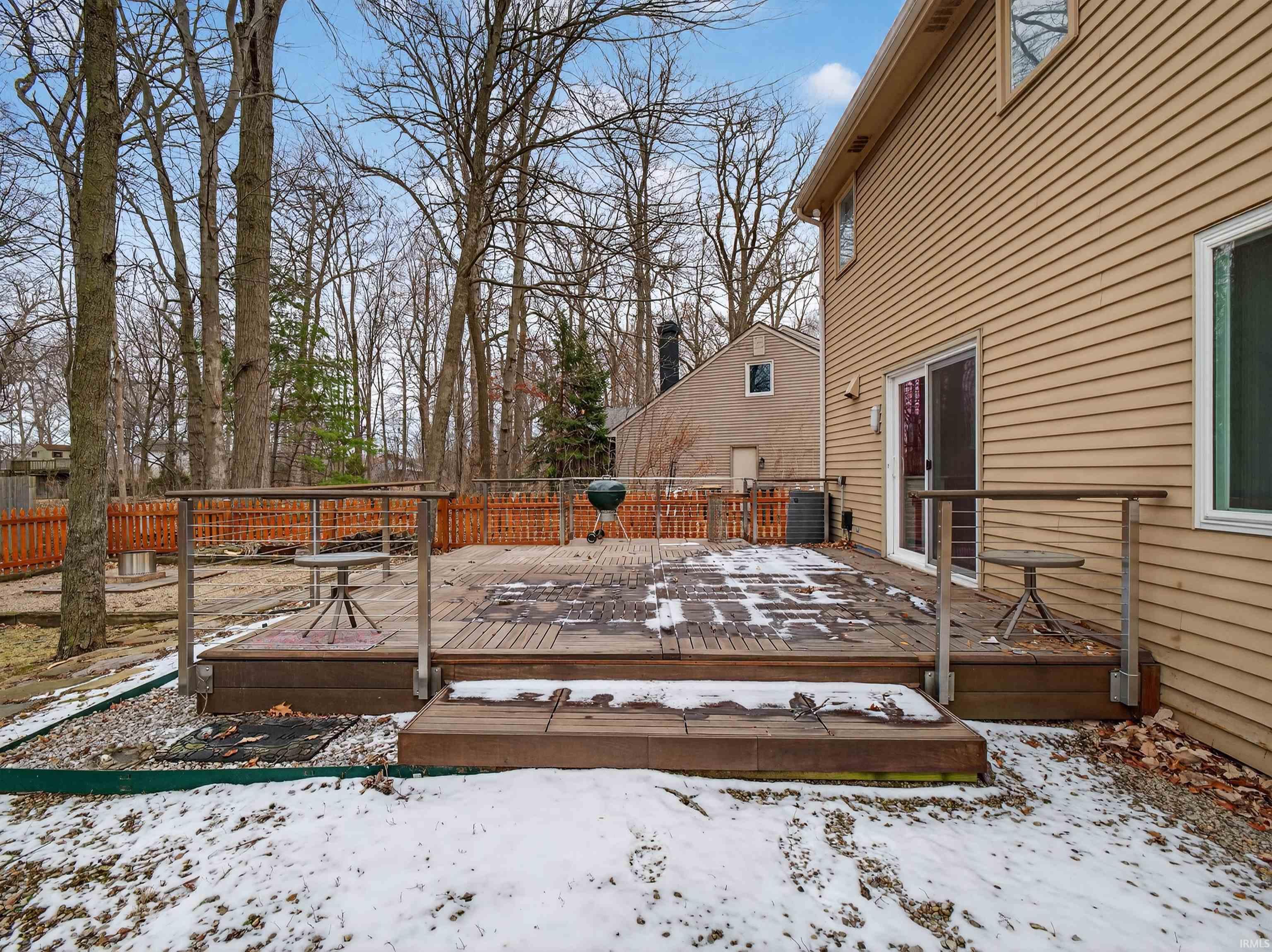 View of snow covered deck