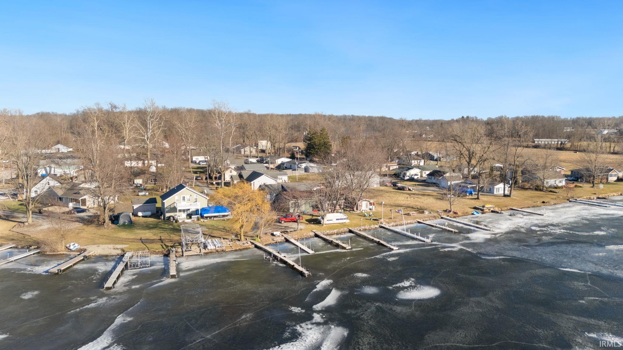 Aerial perspective of suburban area