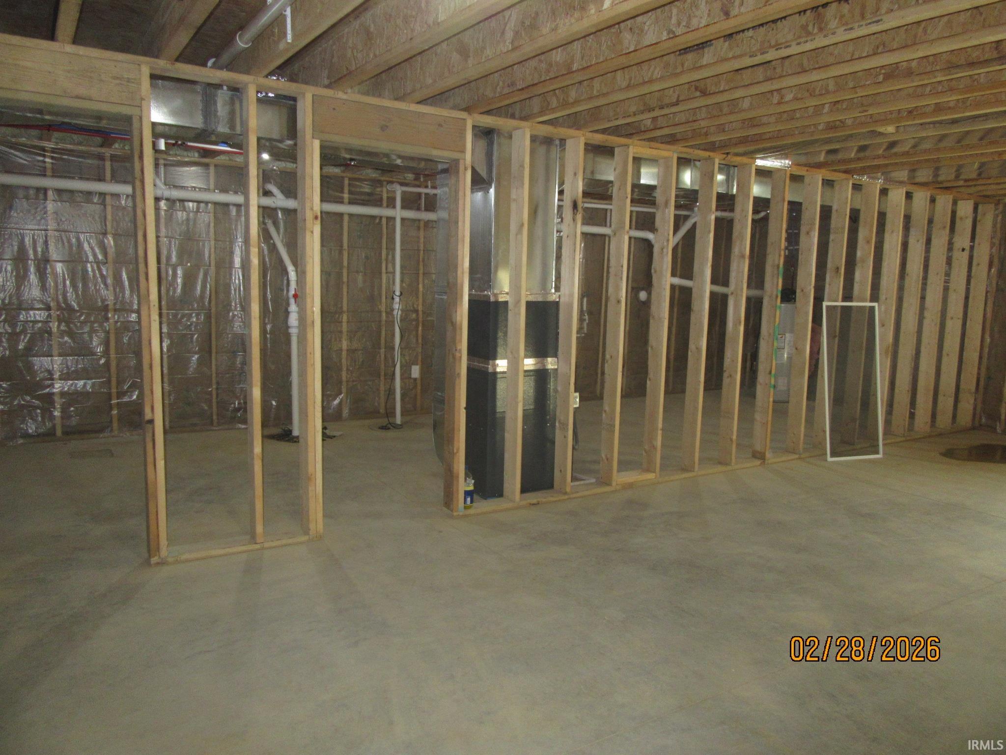 View of unfinished below grade area