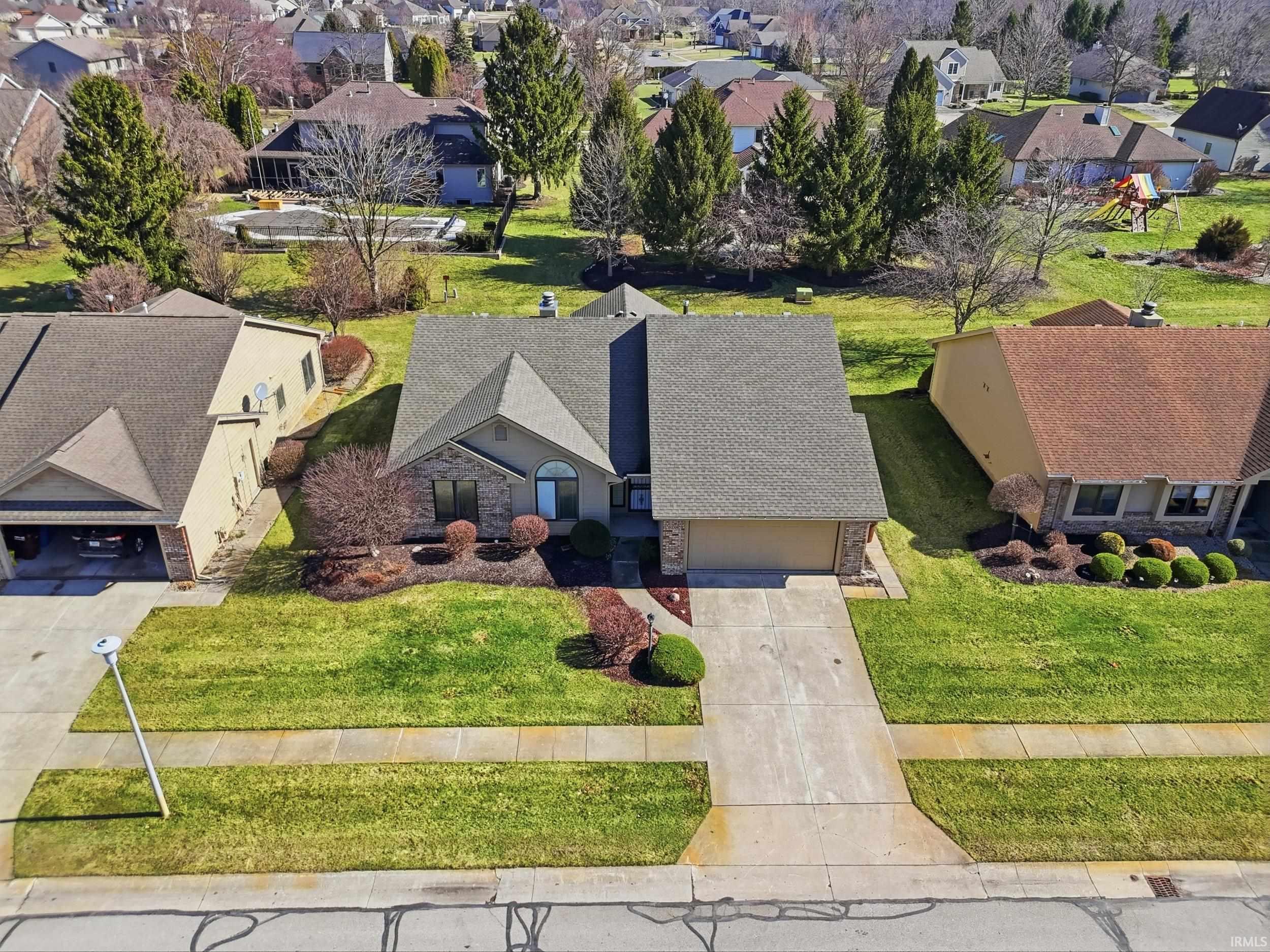 Aerial view of residential area