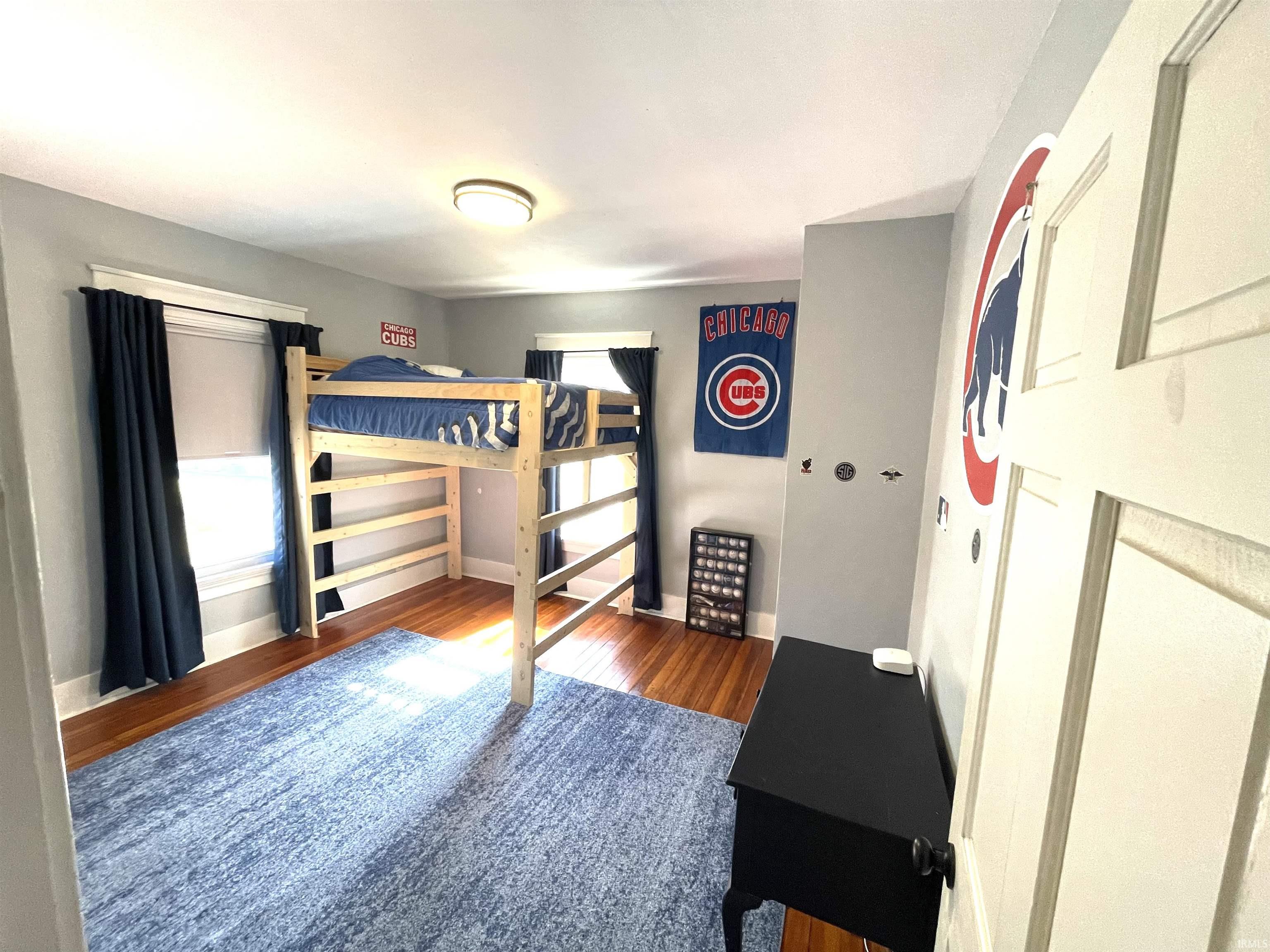2nd bedroom with original hardwood floors