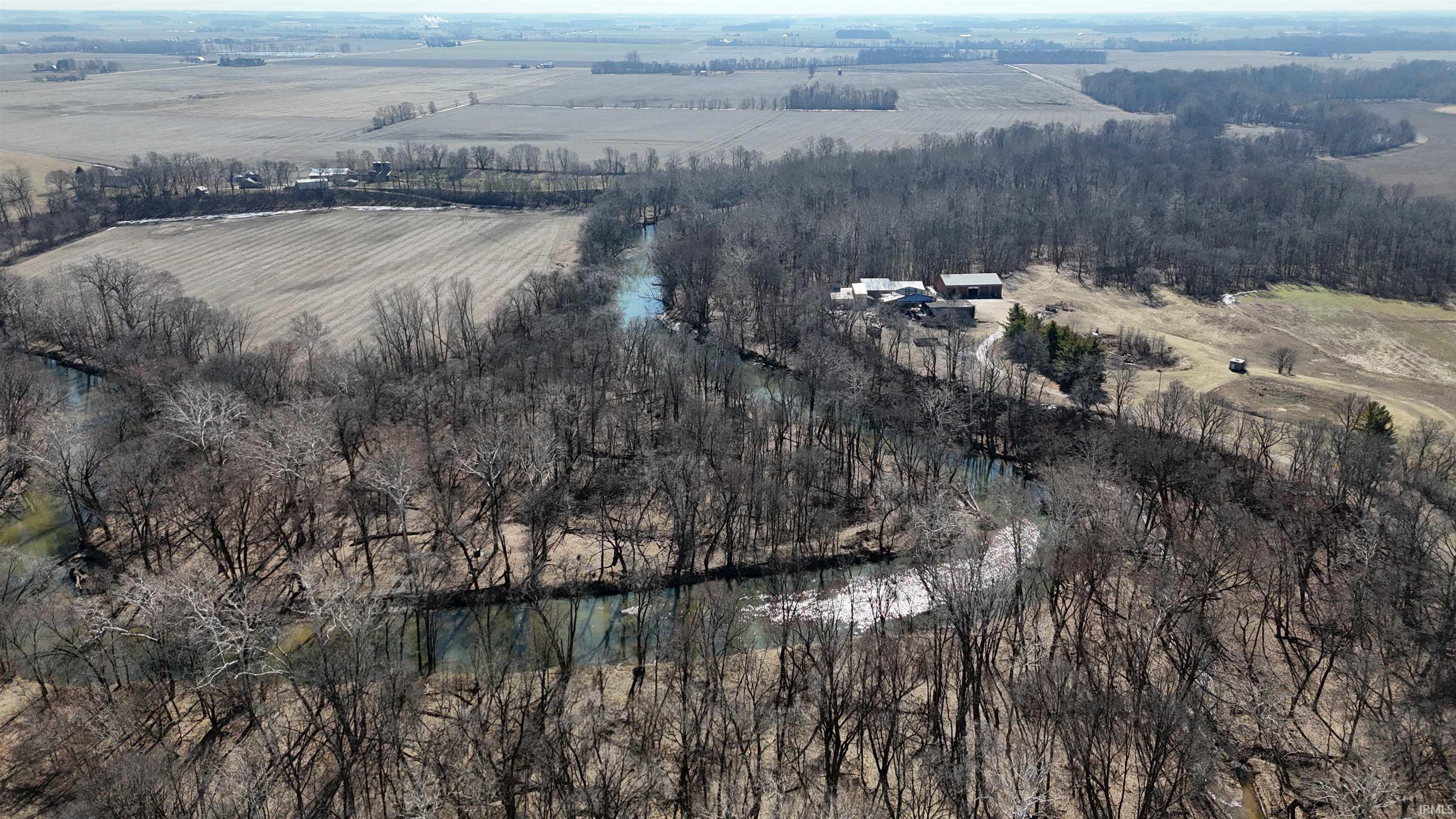 Aerial view of sparsely populated area