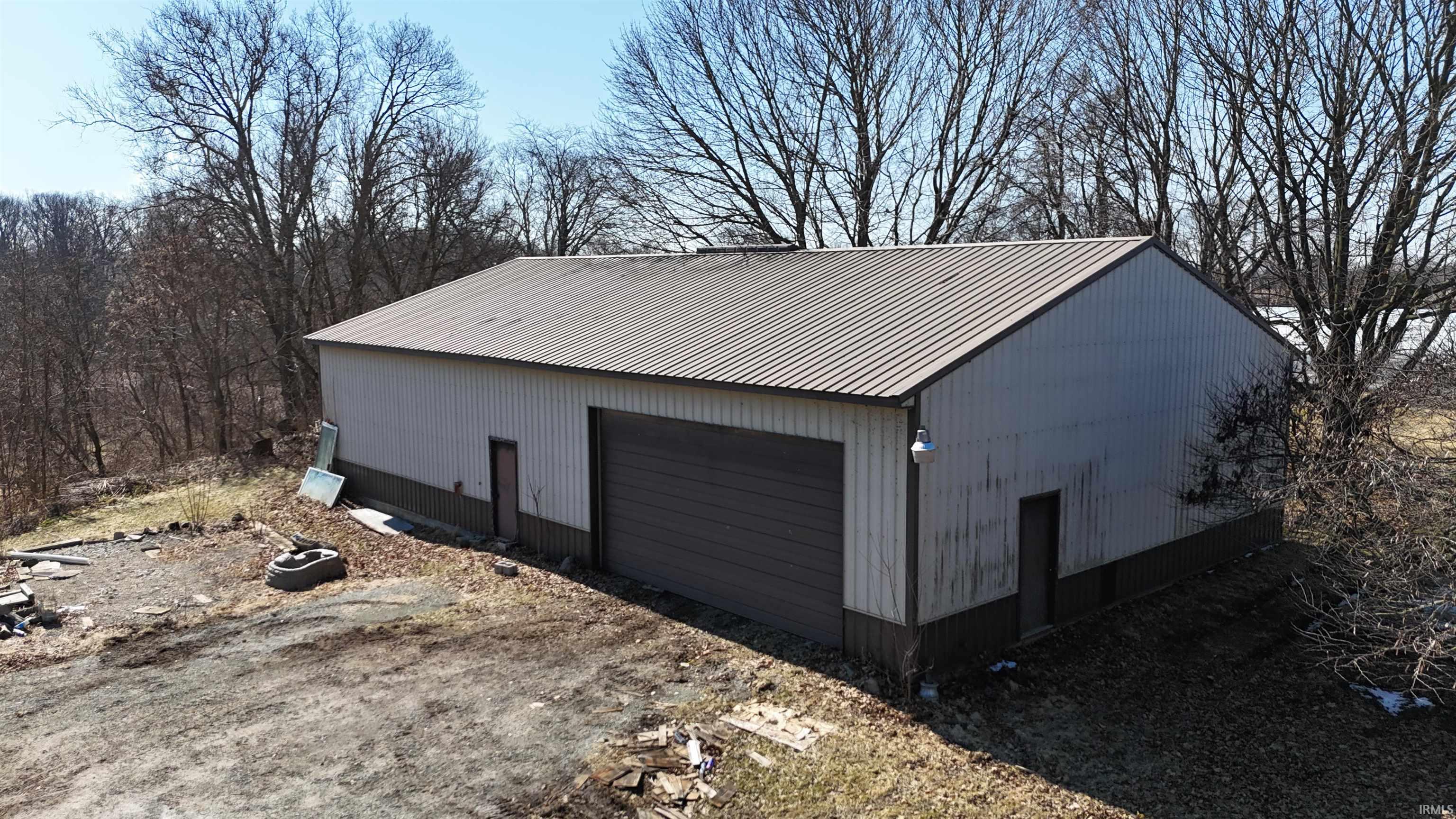 View of detached garage
