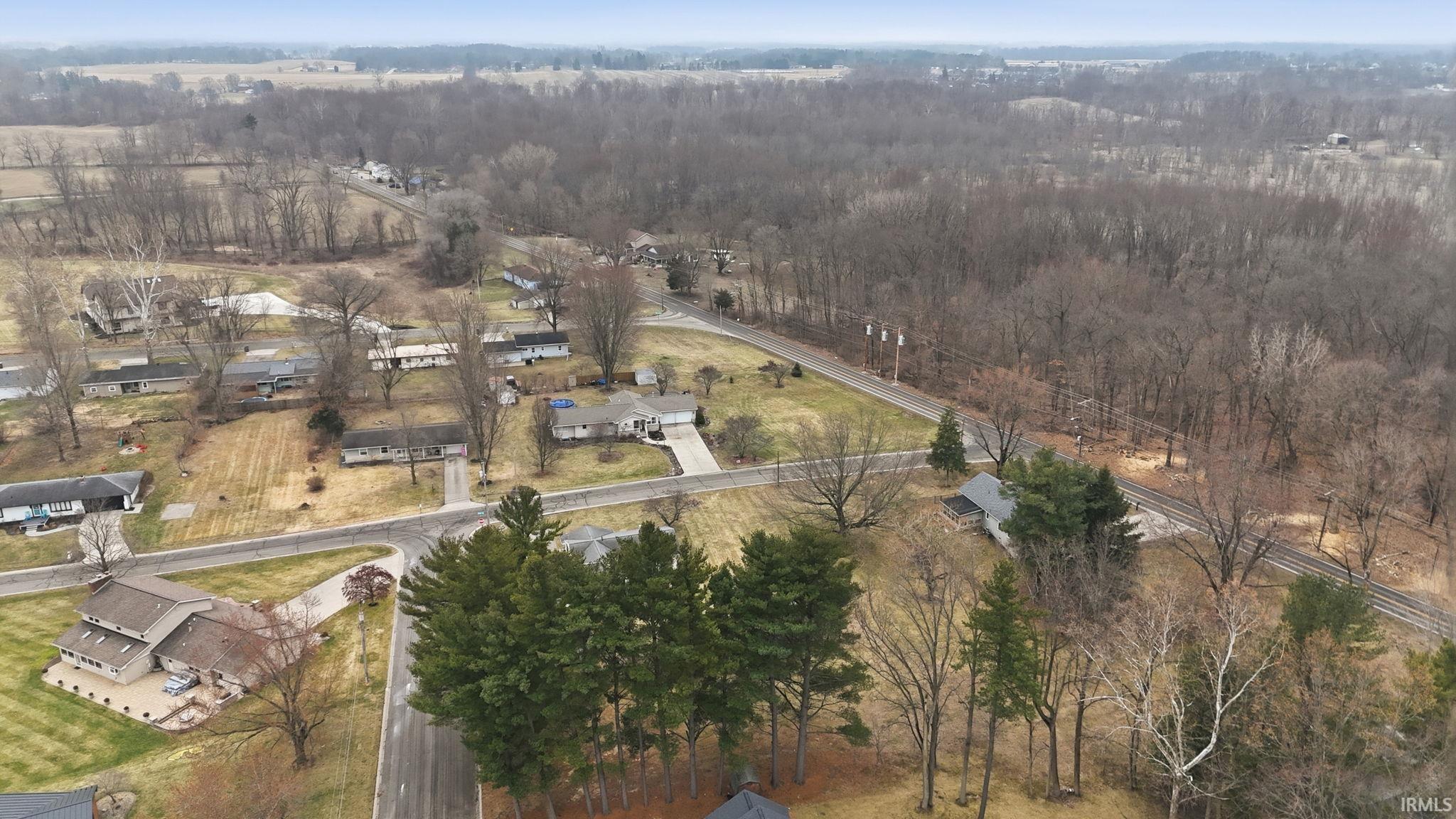Aerial view of residential area