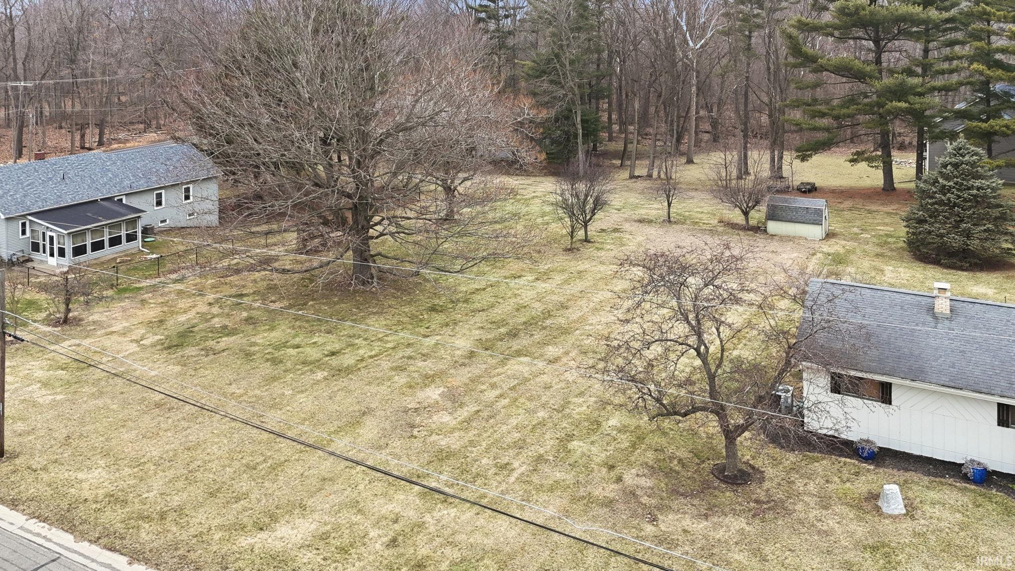 Drone / aerial view of a tree filled landscape