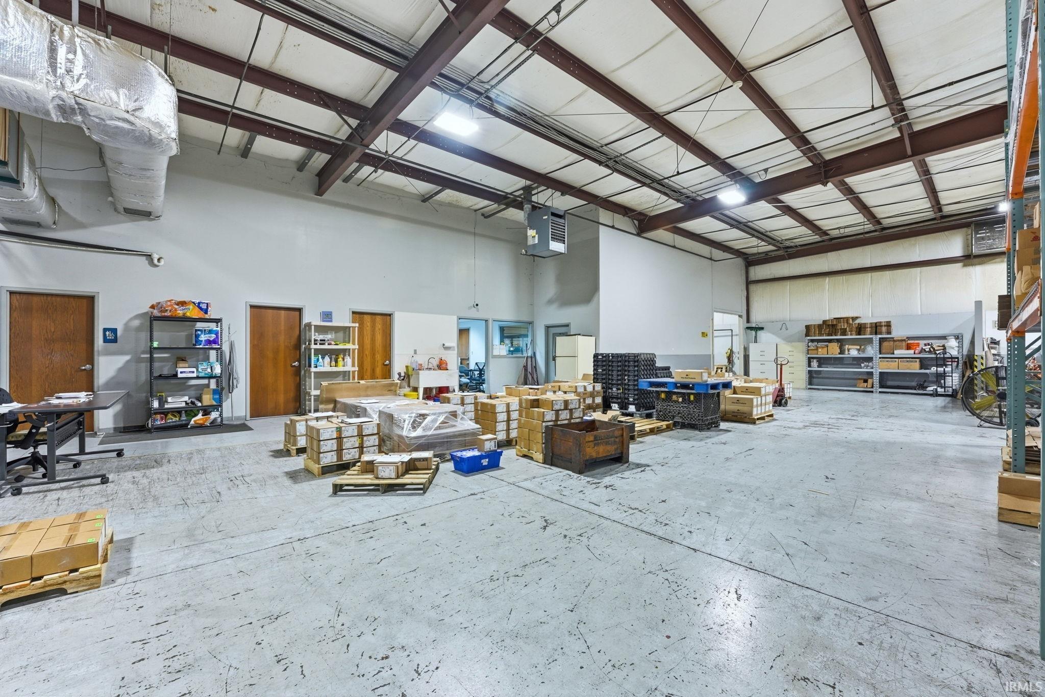 Garage with a heating unit