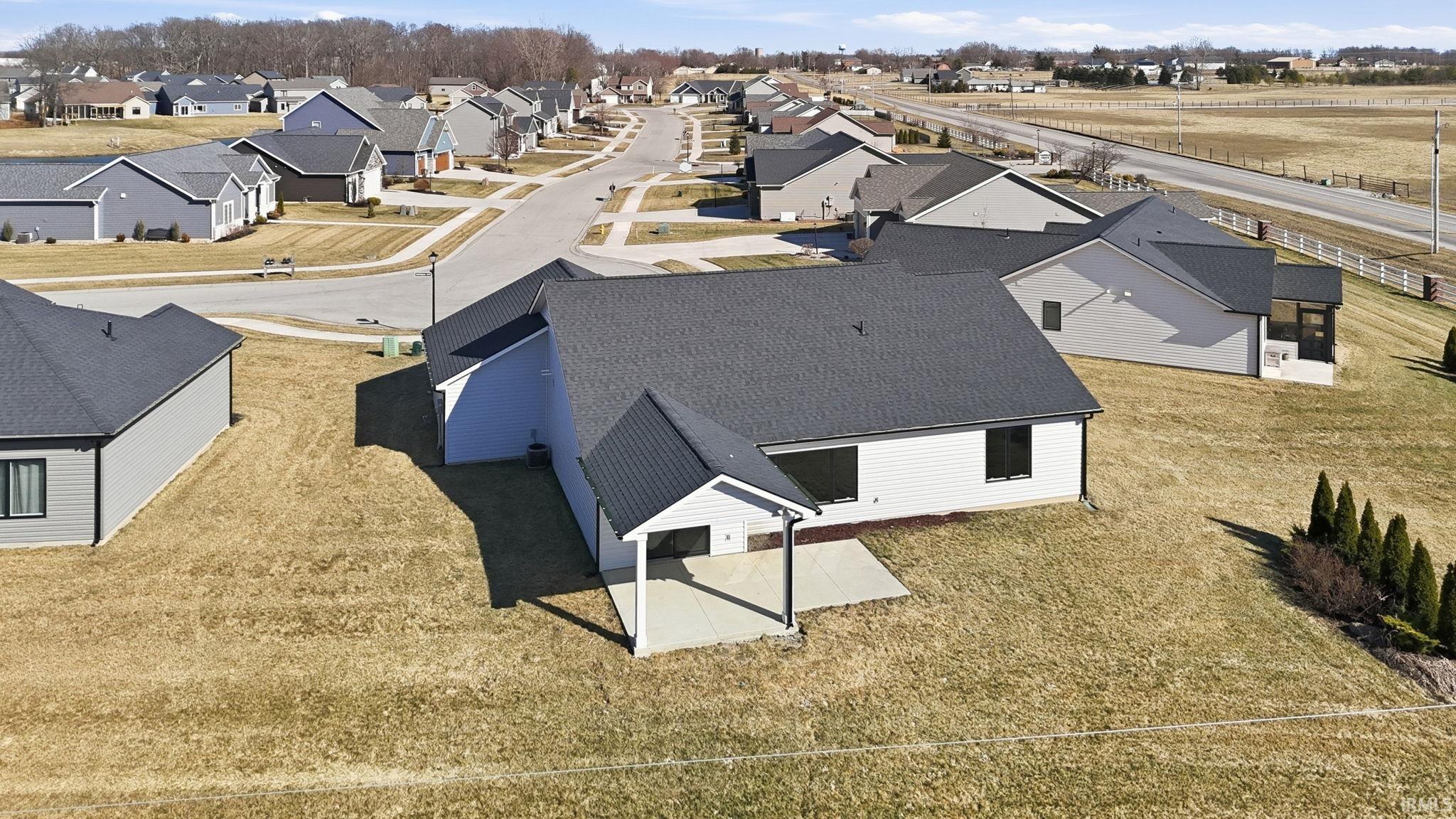 Aerial view of residential area
